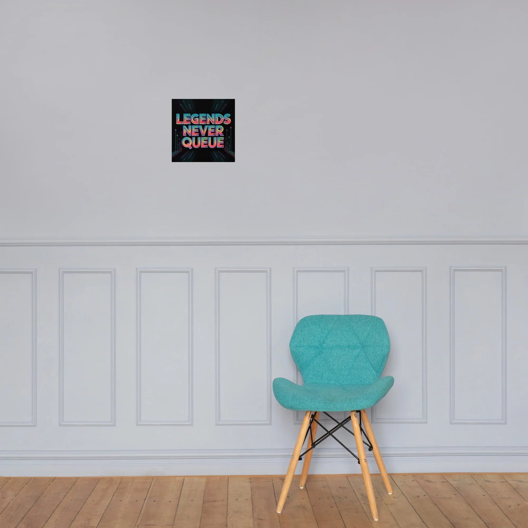 Legends Never Queue – Neon Competitive Gamer Poster - RaZits