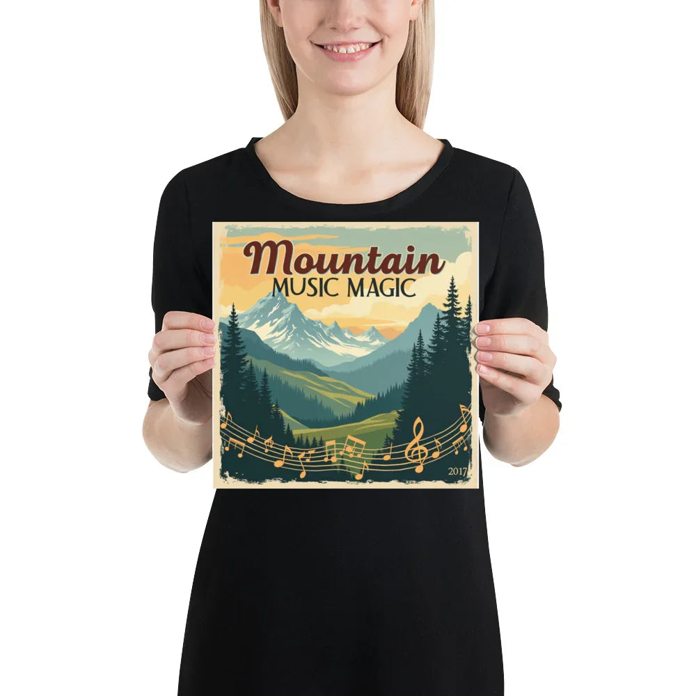 Mountain Music Magic Poster – Scenic Acoustic Vibes - RaZits