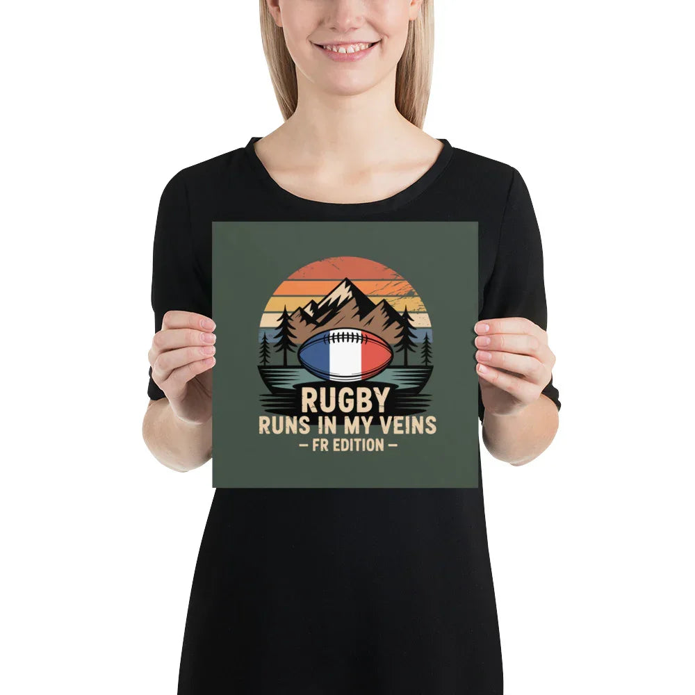 Rugby Runs in My Veins – France Poster (Midnight Edition) - RaZits