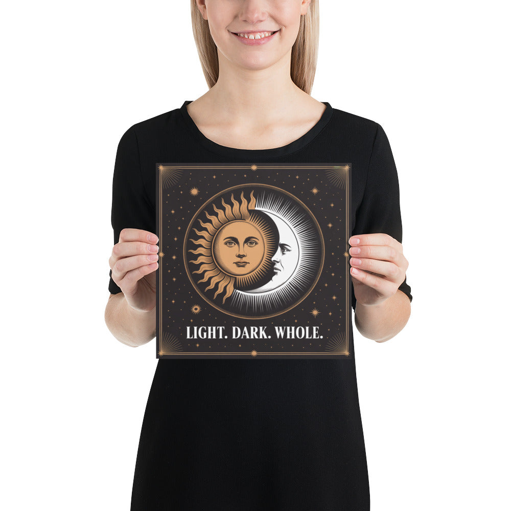 Light Dark Whole – Celestial Sun and Moon Poster - RaZits