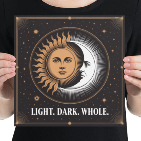 Light Dark Whole – Celestial Sun and Moon Poster - RaZits