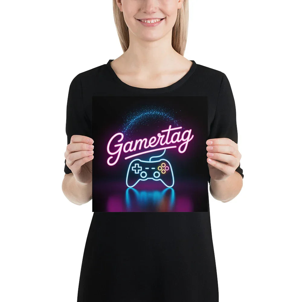 Gamertag Neon Gaming Wall Art – Personalized Gamer Room Aesthetic - RaZits