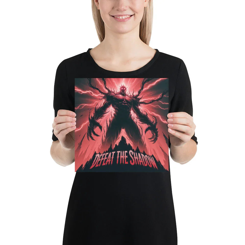 Defeat the Shadow Dark Fantasy Boss Battle Poster - RaZits