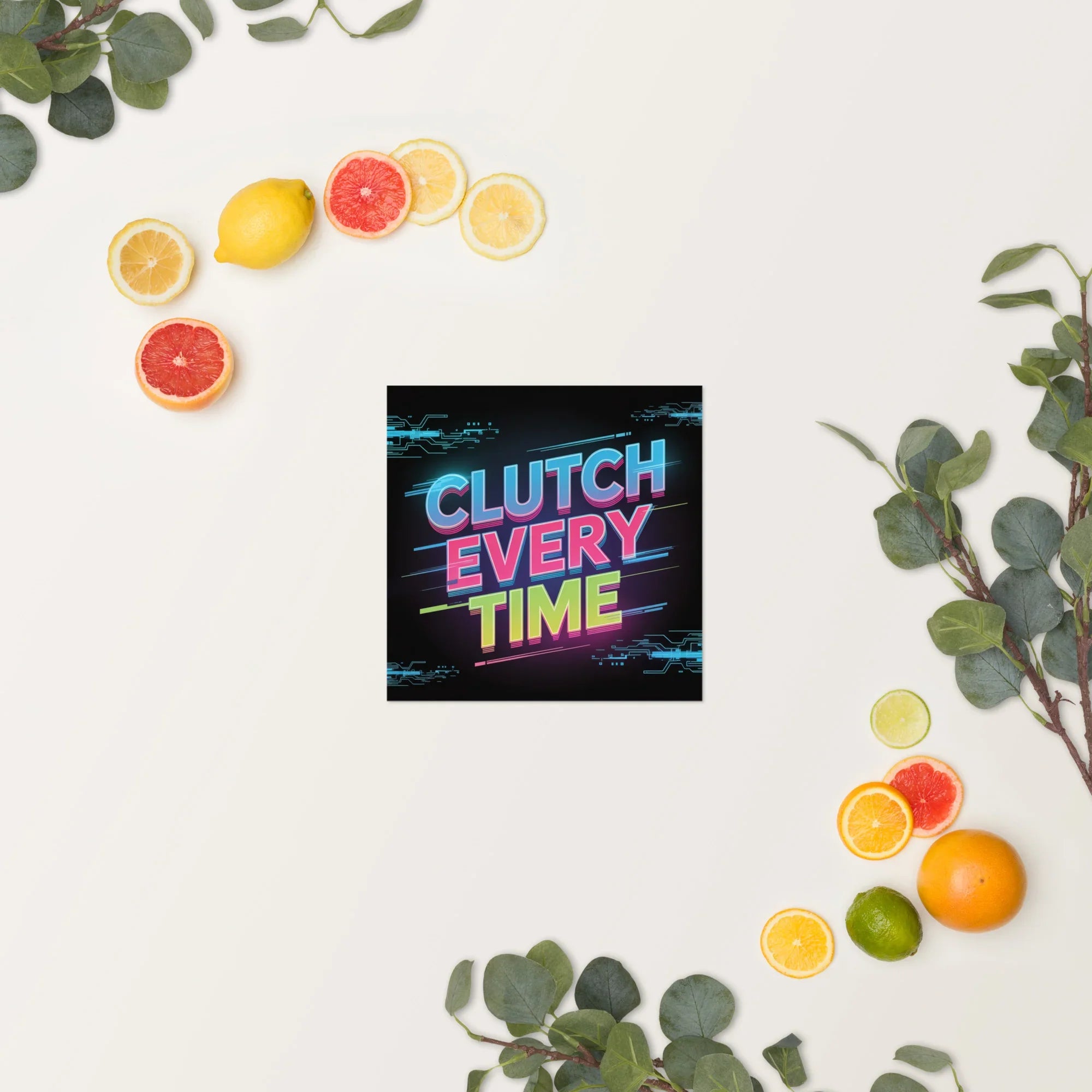 Clutch Every Time – Neon Esports Motivation Poster - RaZits