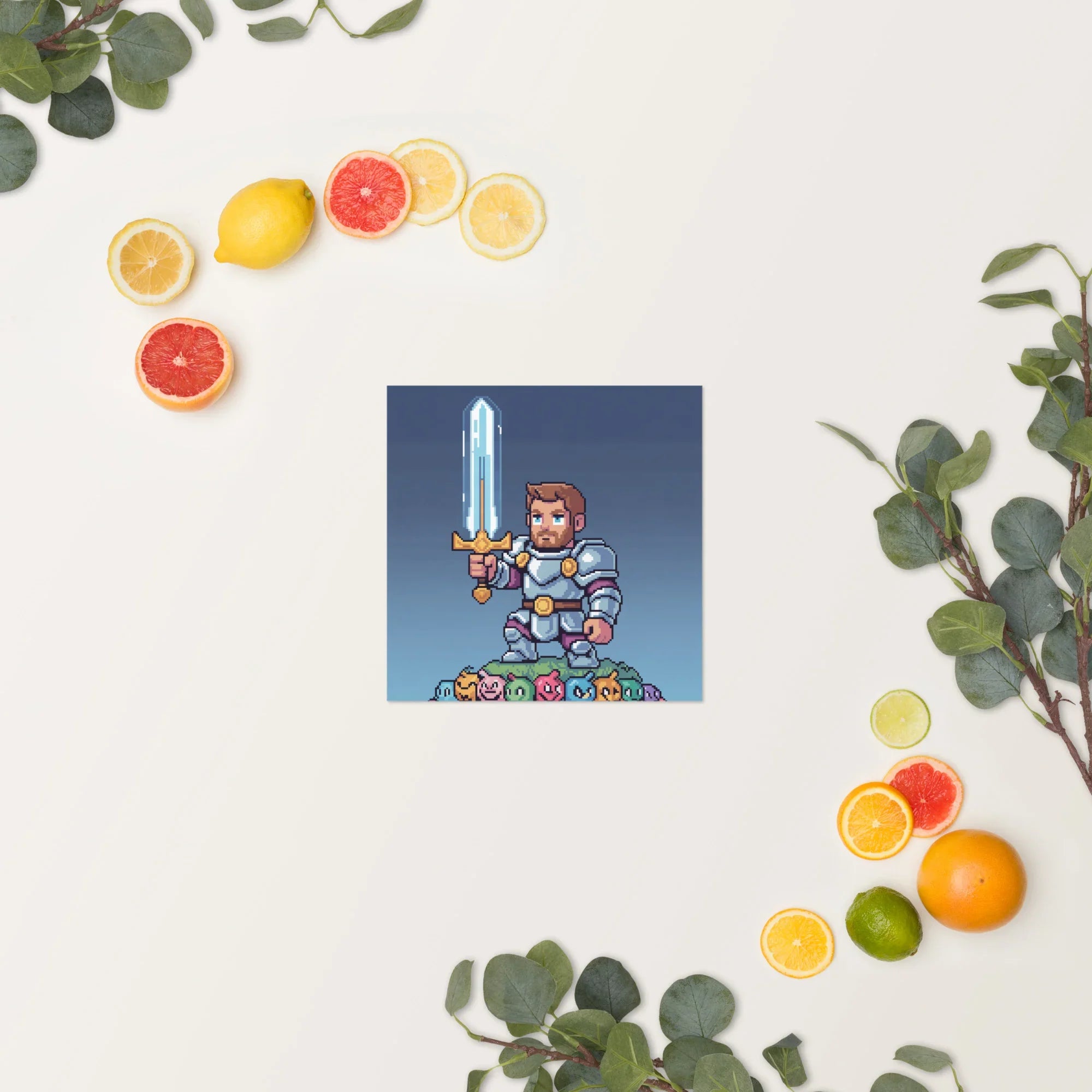 Pixel Knight – Fantasy Gaming Poster in Retro Pixel Art Style for Gamer Wall Decor - RaZits