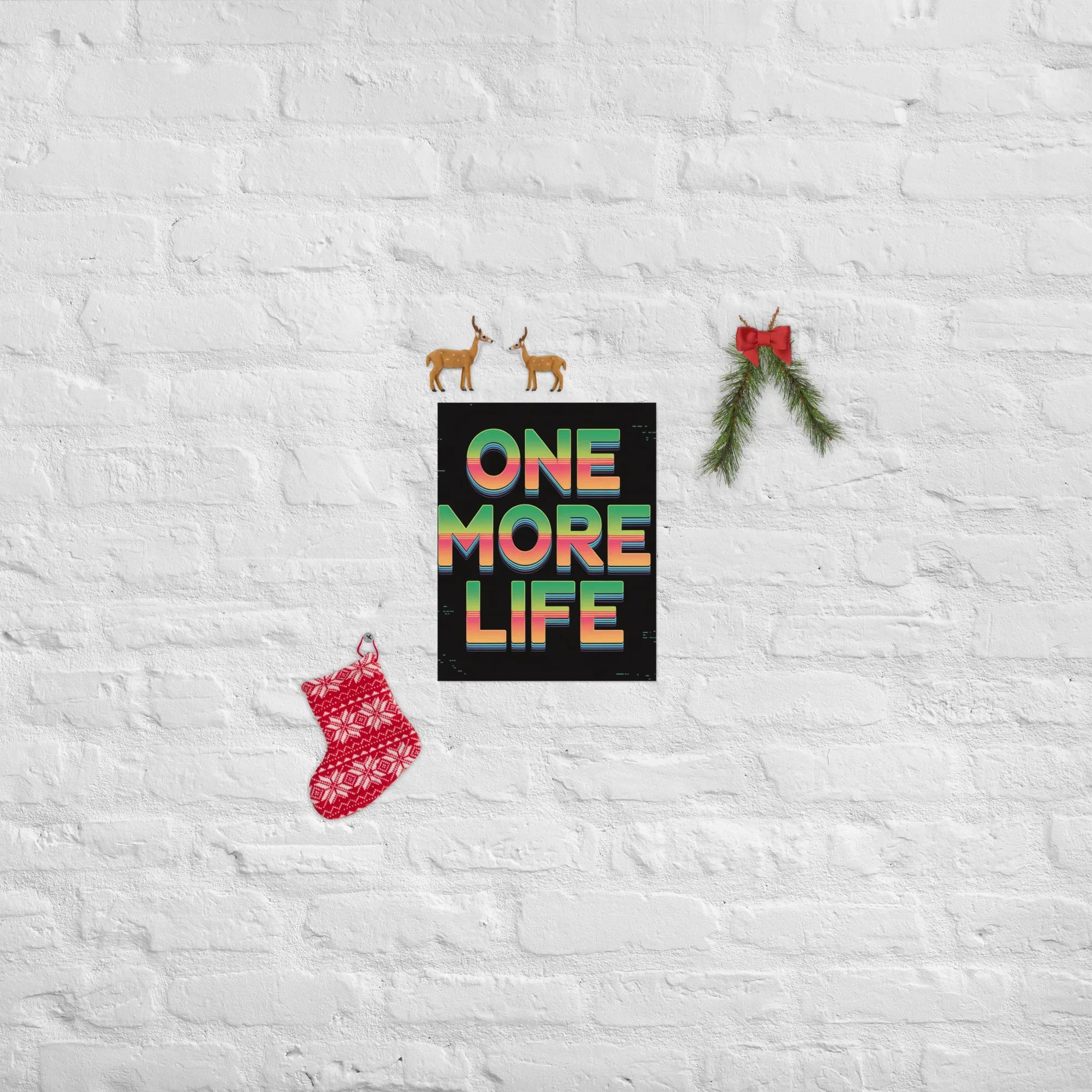 One More Life Retro Gamer Motivation Poster - RaZits