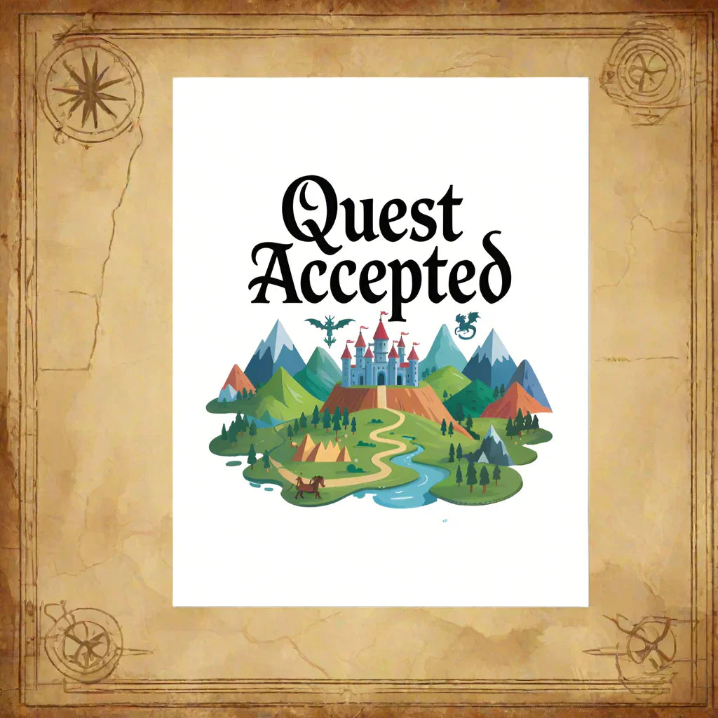 Quest Accepted Poster – Fantasy Adventure Wall Art - RaZits