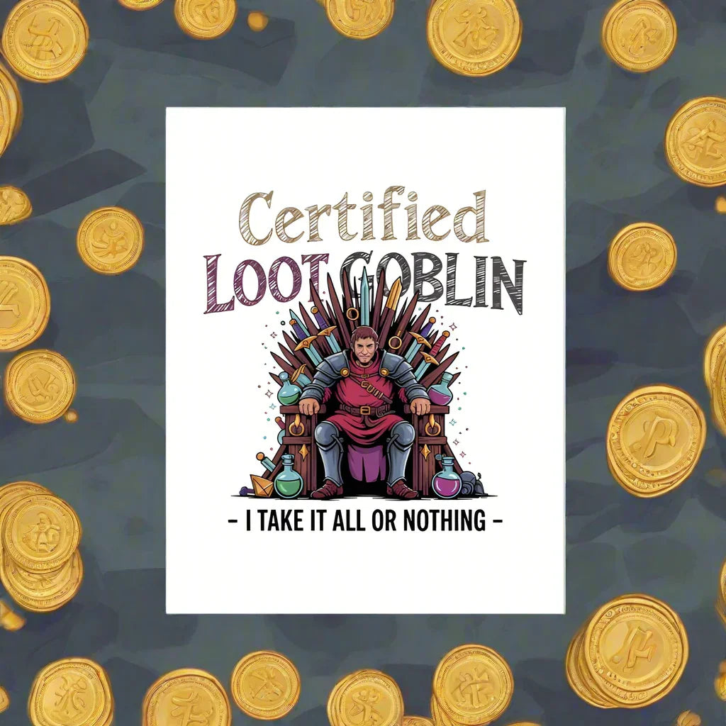 Certified Loot Goblin Poster – Funny RPG Gamer Art - RaZits