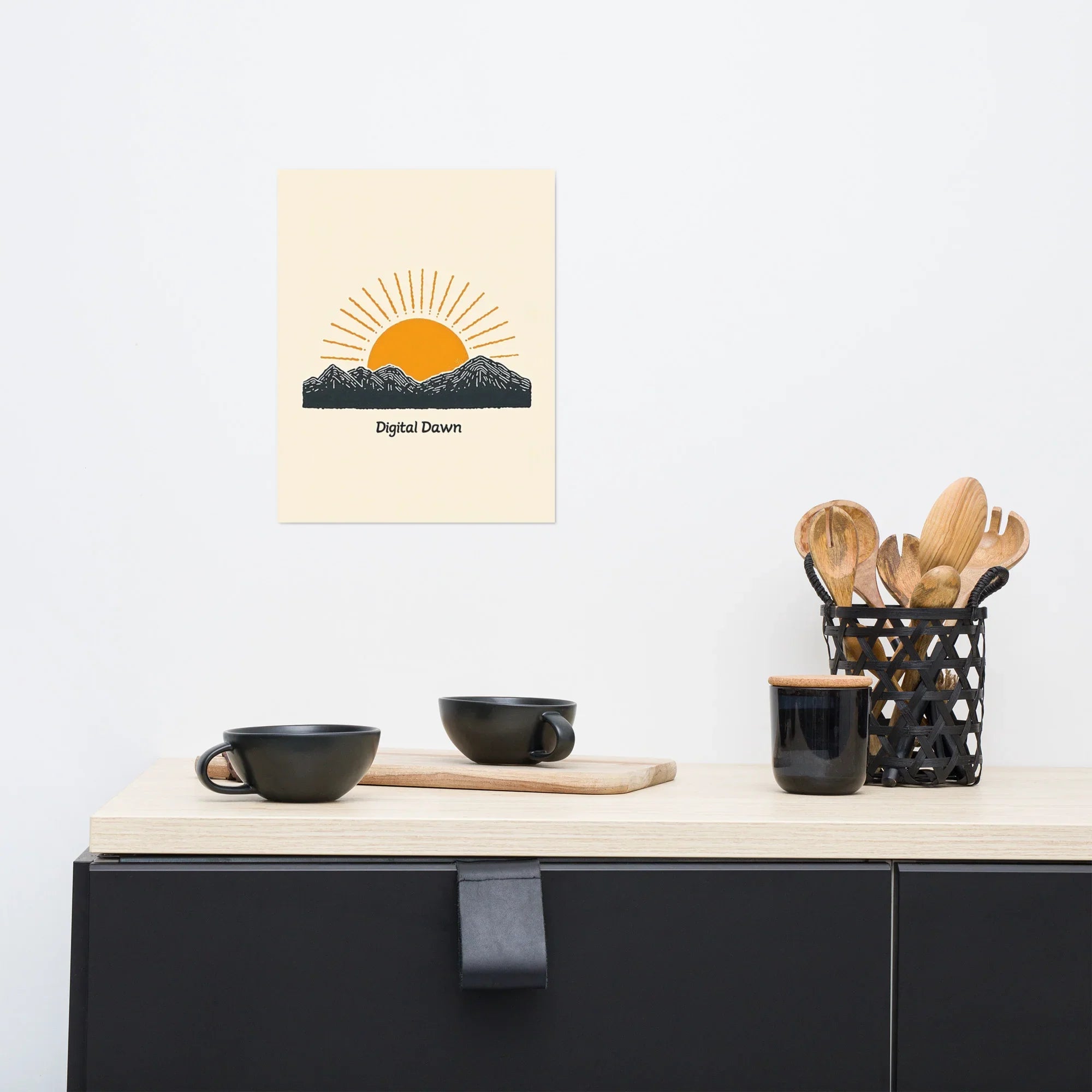 Digital Dawn Poster – Minimal Sunrise with a Tech Vibe - RaZits