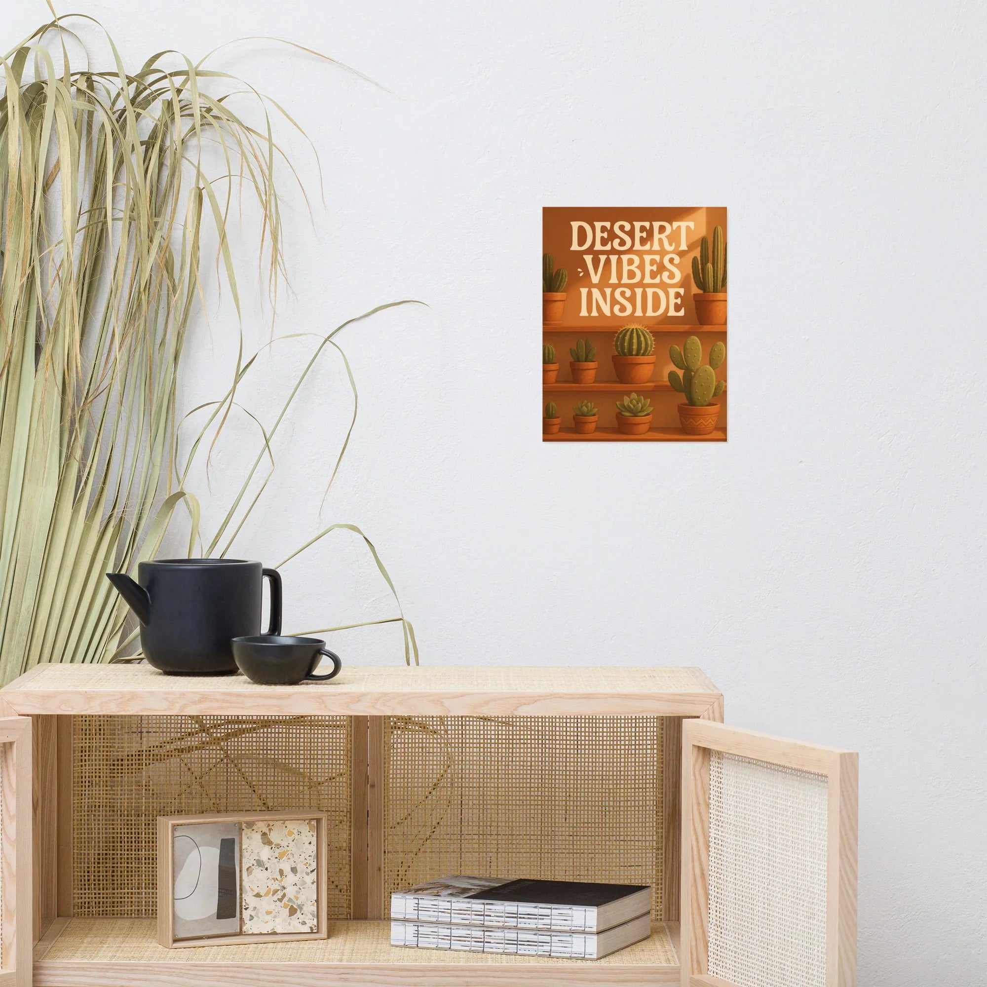 Cactus Shelf Art Print – Desert Vibes Indoor Succulent Illustration - RaZits