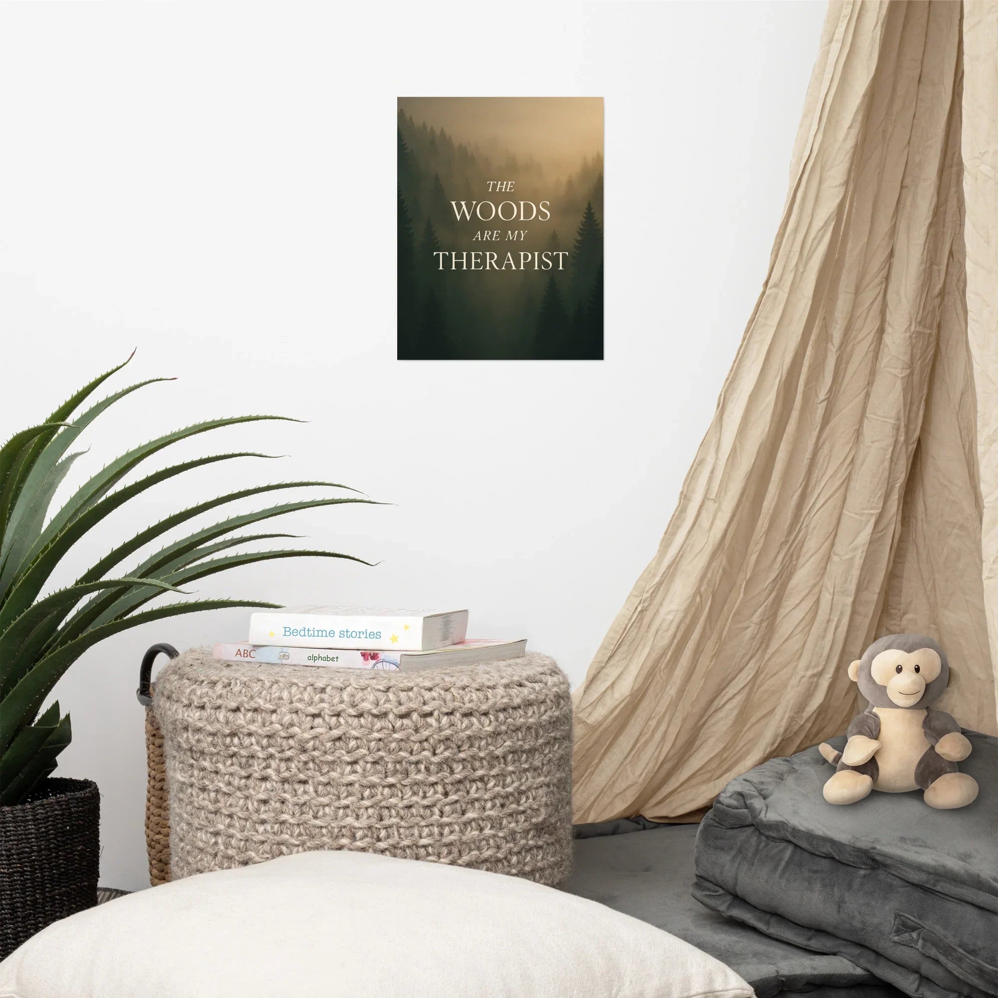 The Woods Are My Therapist – Moody Forest Wall Art - RaZits