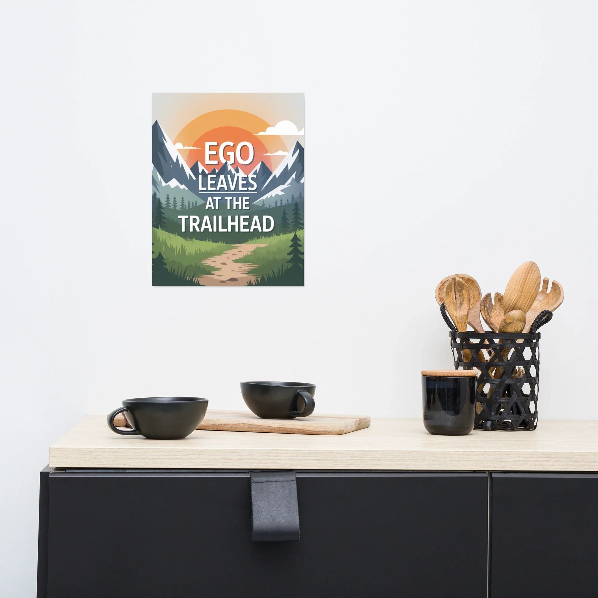 Ego Leaves at the Trailhead – Mountain Minimalist Print - RaZits