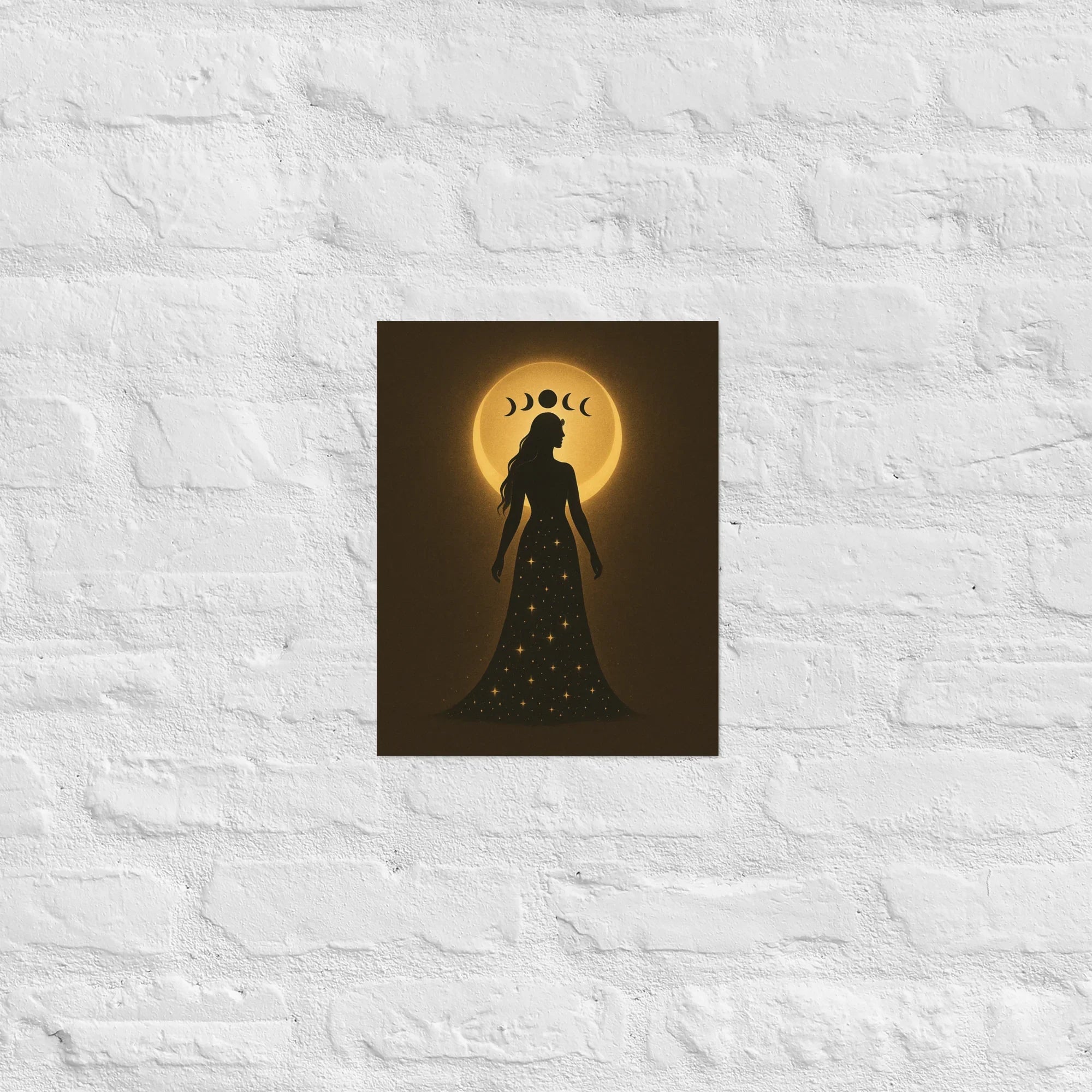 Triple Moon Goddess Poster – Divine Feminine Lunar Print - RaZits