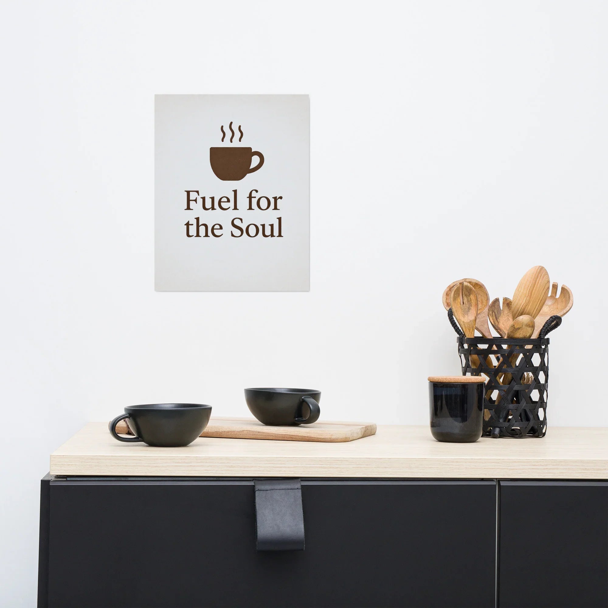 Fuel for the Soul Wall Art – Minimalist Coffee Quote - RaZits