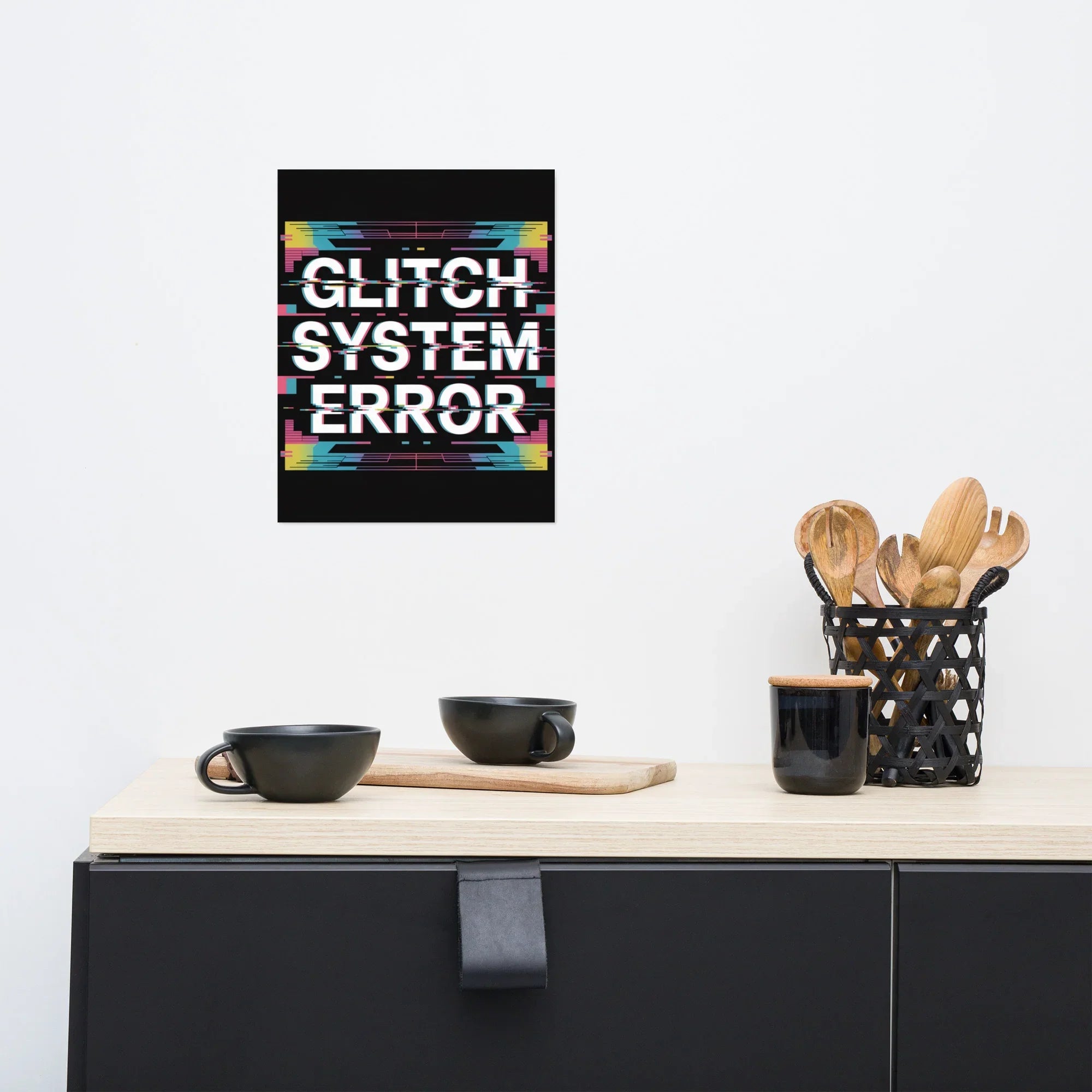 Glitch System Error – Cyberpunk Digital Distortion Art Poster - RaZits