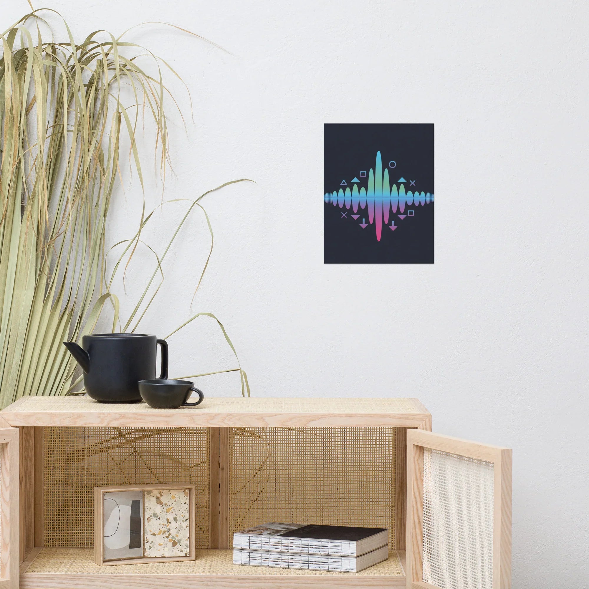 Neon Waveform Gaming Energy Art – RGB Sound Pulse Wall Decor - RaZits
