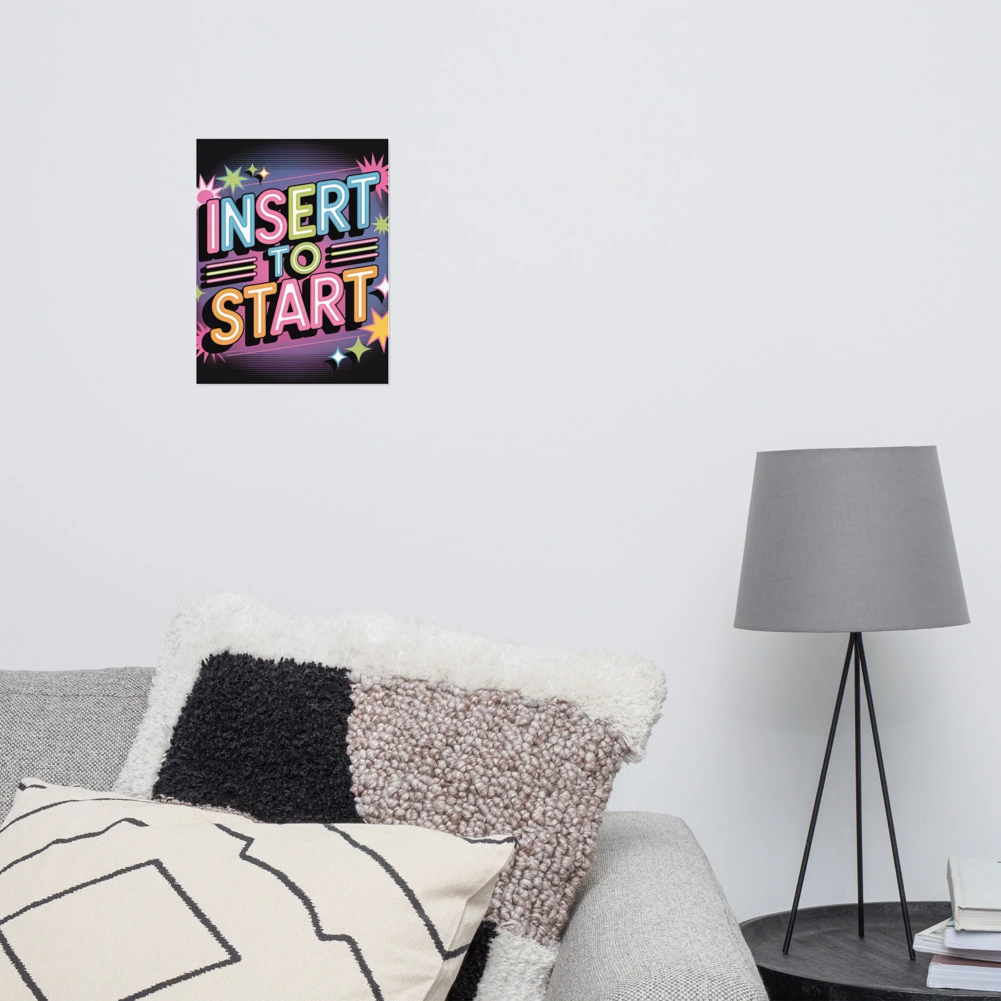 Insert to Start – Retro Neon Arcade Poster for Gamer Room & Gaming Wall Decor - RaZits