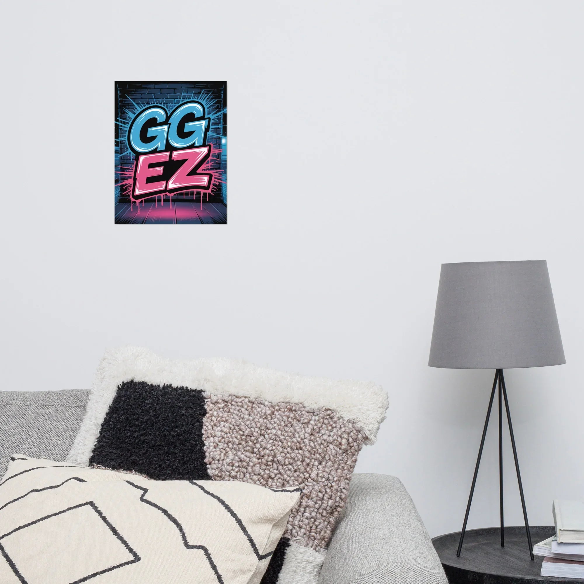 GG EZ - Neon Graffiti Gaming Poster - RaZits