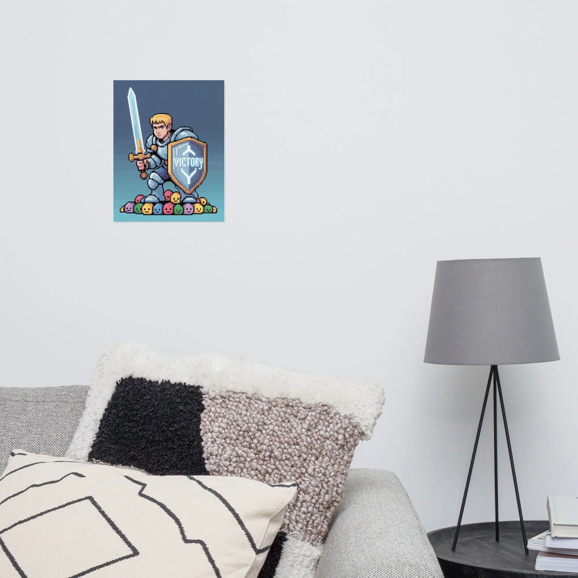 Retro Pixel Art Gaming Poster – Cool 16x16 Vaporwave Wall Print for Gamers - RaZits