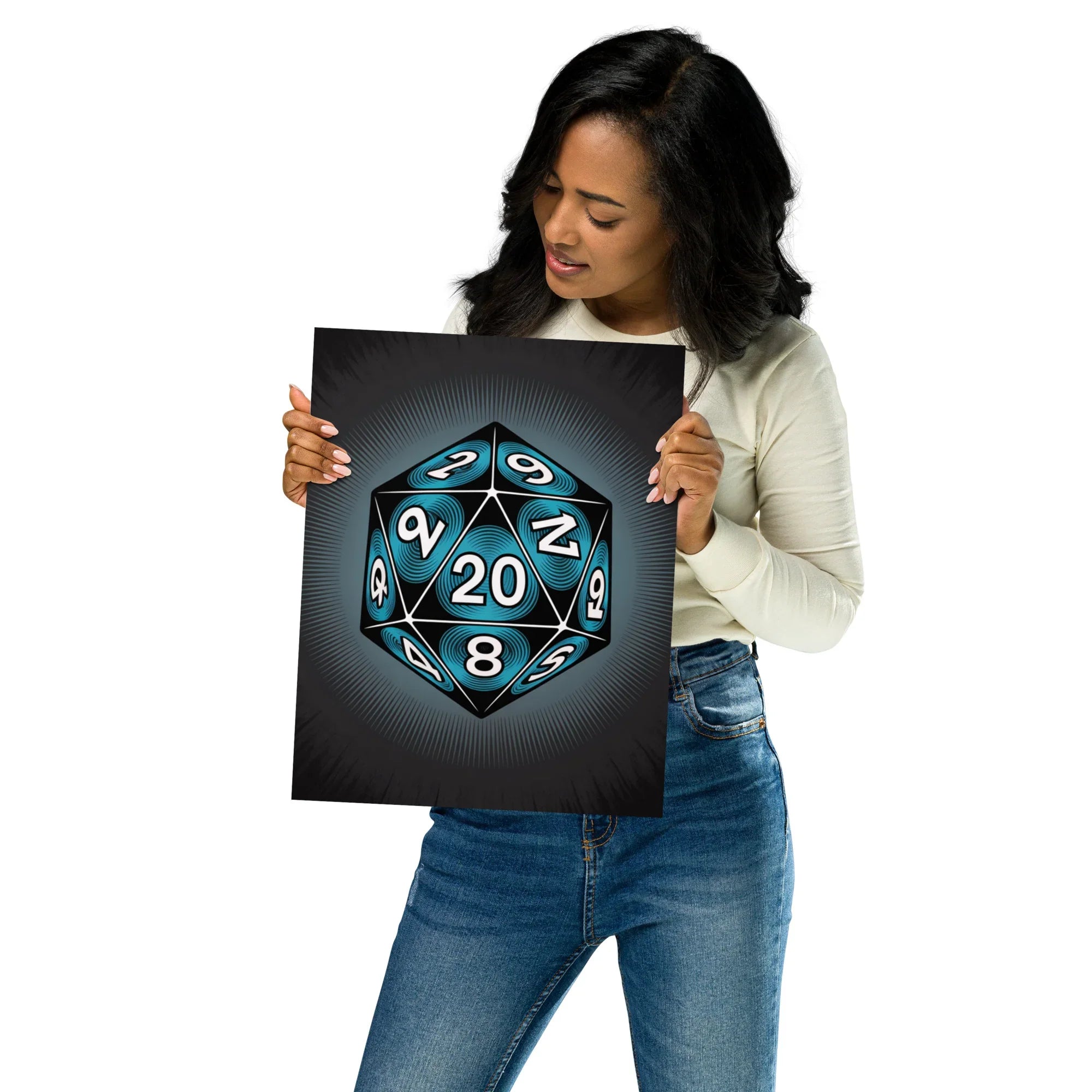 Roll For Glory – D20 Dice Art Poster for RPG Fans and Dungeon Masters - RaZits