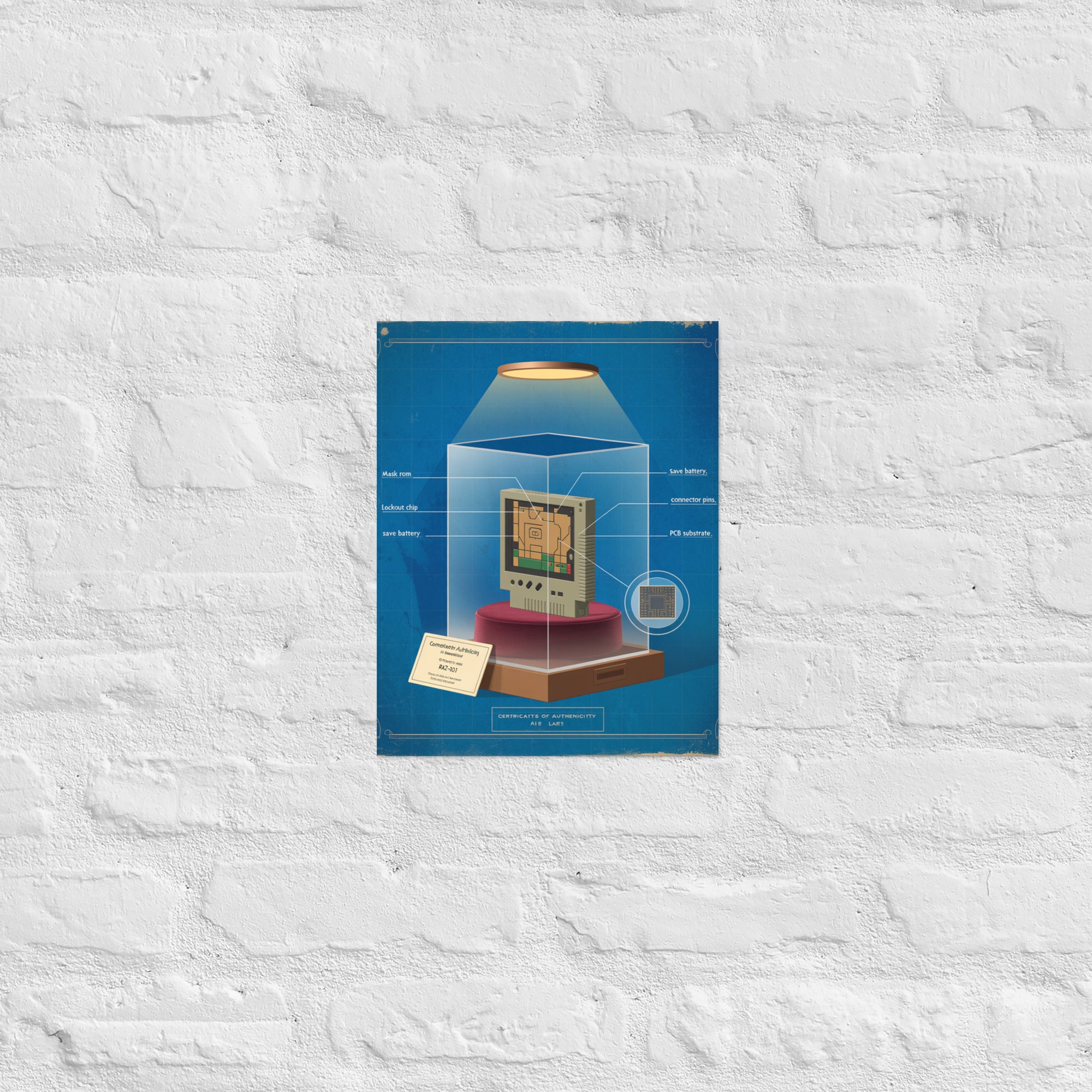 Premium codex gaming wall art series in a design-led living room, 11×14 inch