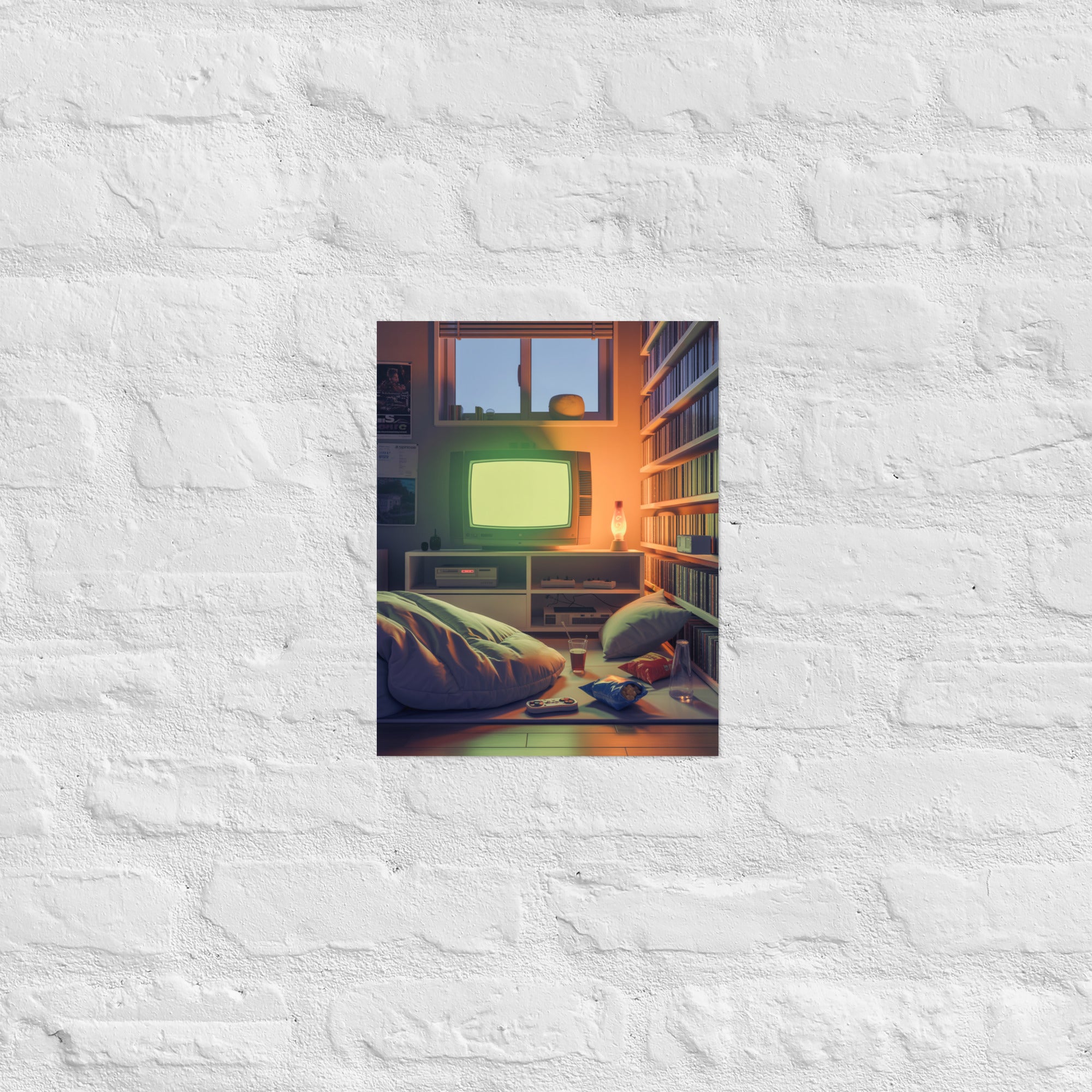 Retro gaming nostalgia wall art in a gamer dad room, 11×14 inch