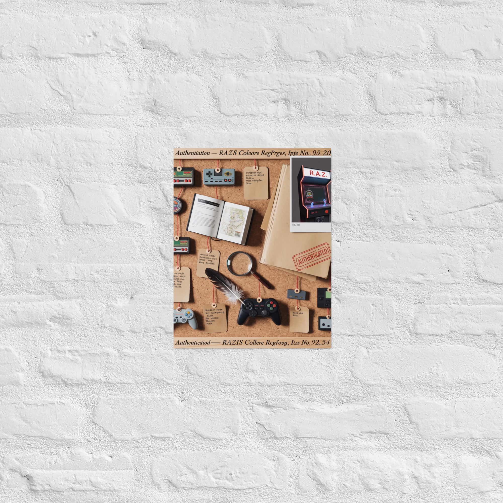 Premium noir gaming wall art in a design-led room, 11×14 inch