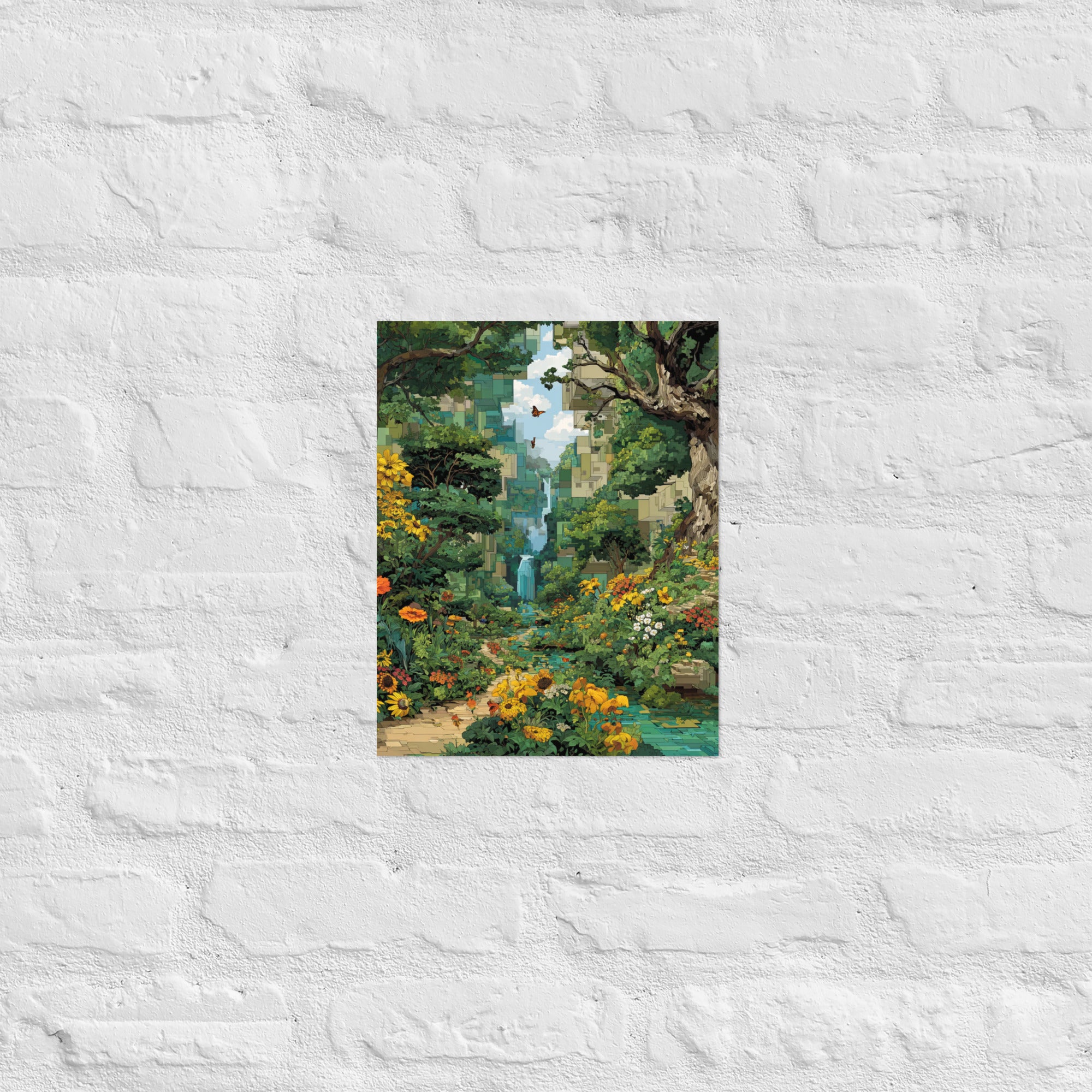 Premium pixel art wall art in a curated room, 11×14 inch