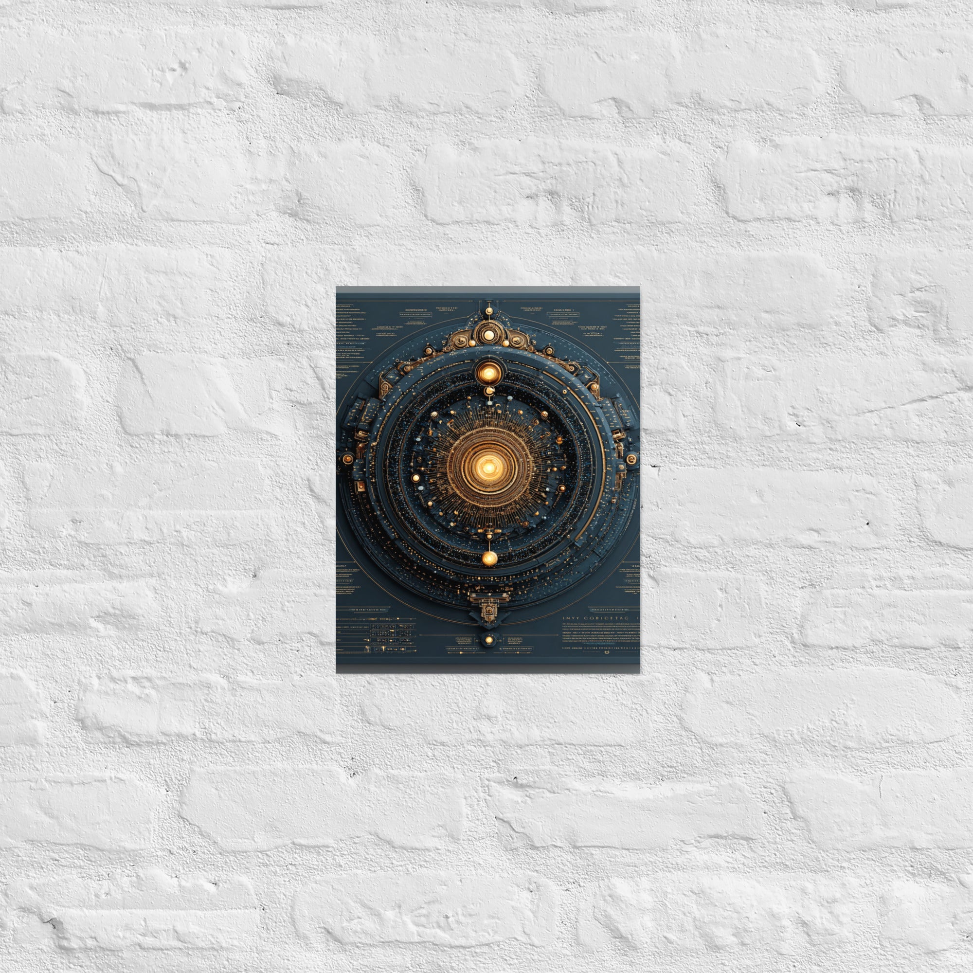 Retro console technical wall art in a designer studio, 11×14 inch