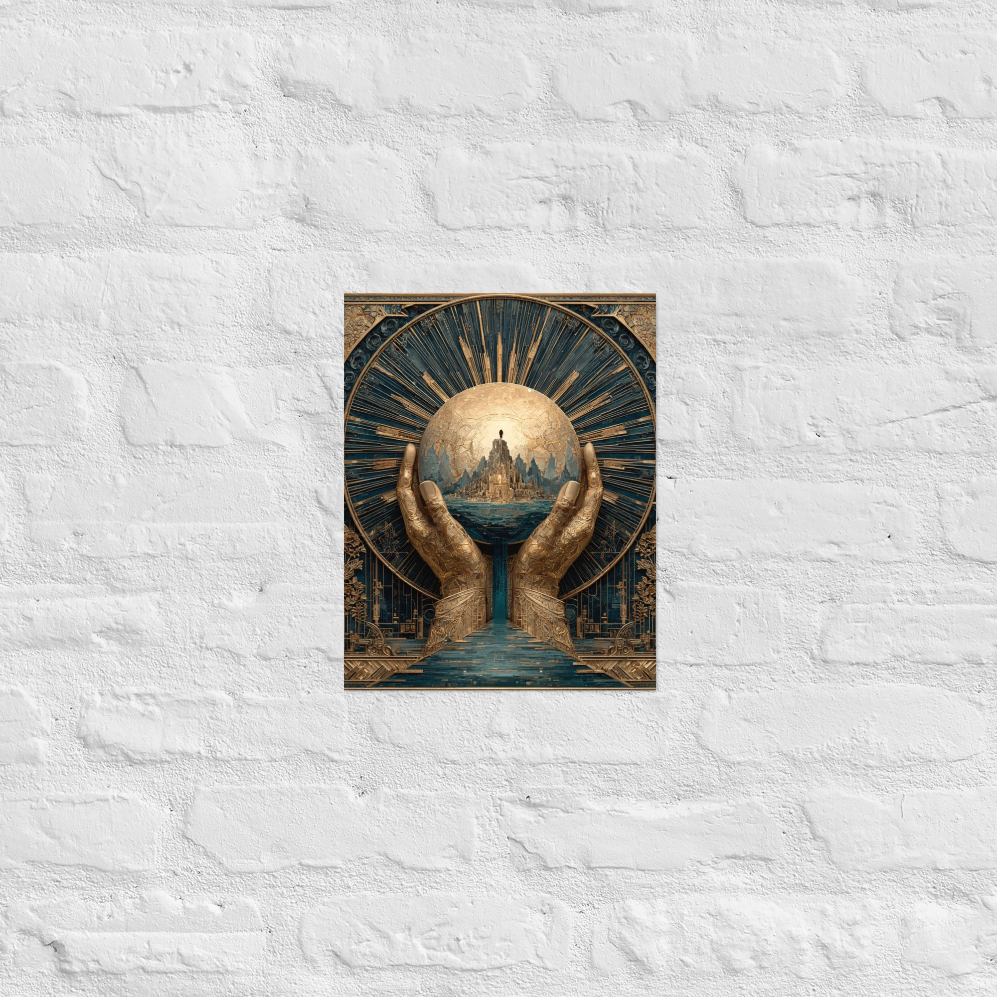 Premium gaming wall art with understated gallery aesthetic in a home office, 11×14 inch size