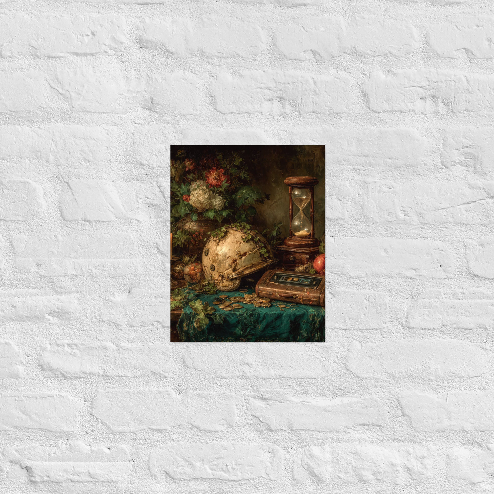 Premium gaming gallery wall art with vanitas still life in a sophisticated home office, 11×14 inch size