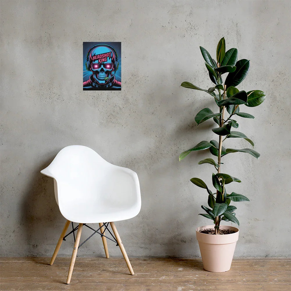 Headshot King – Cyberpunk Gamer Art for Futuristic Esports Room Decor - RaZits