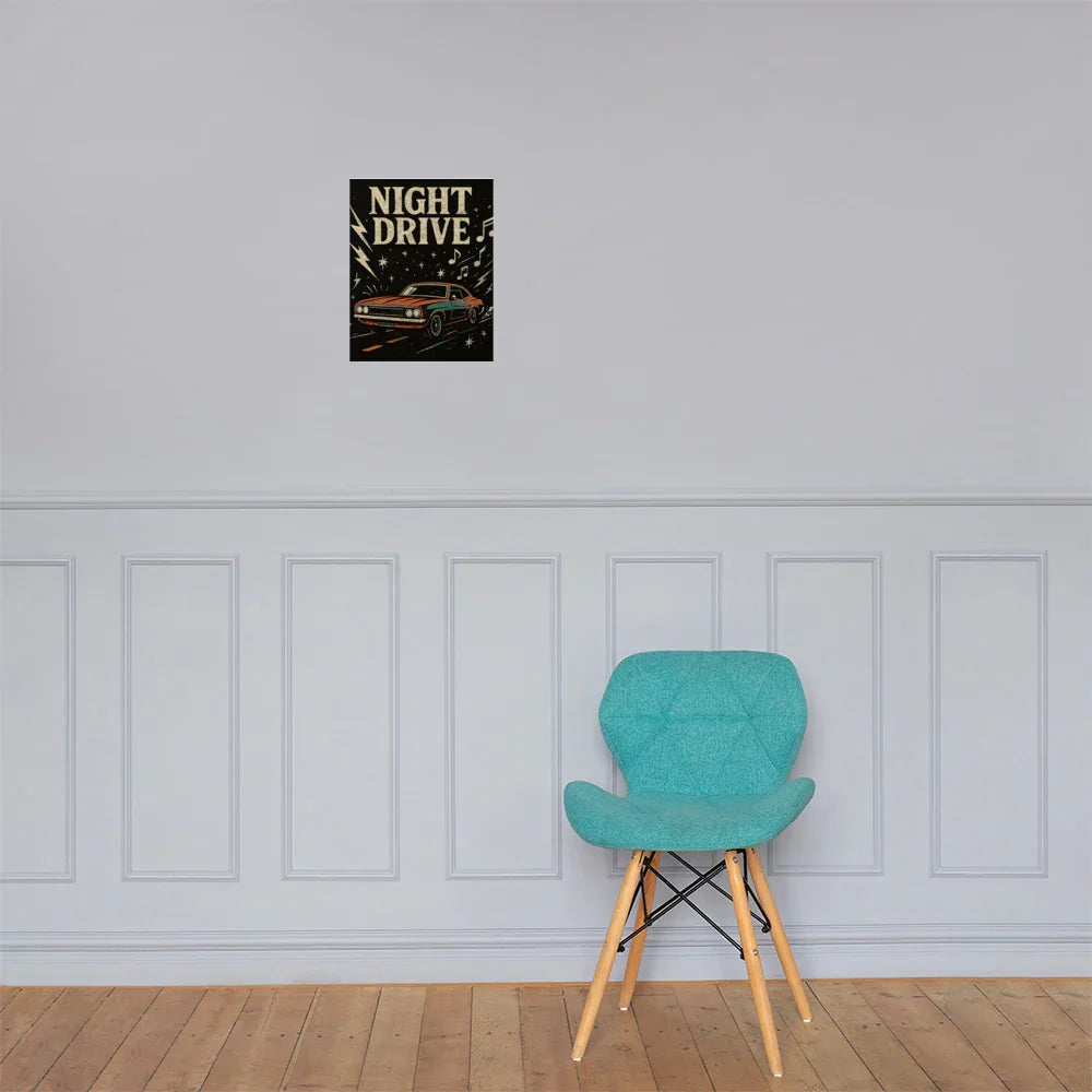 Night Drive Poster – Moody Retro Roadtrip - RaZits