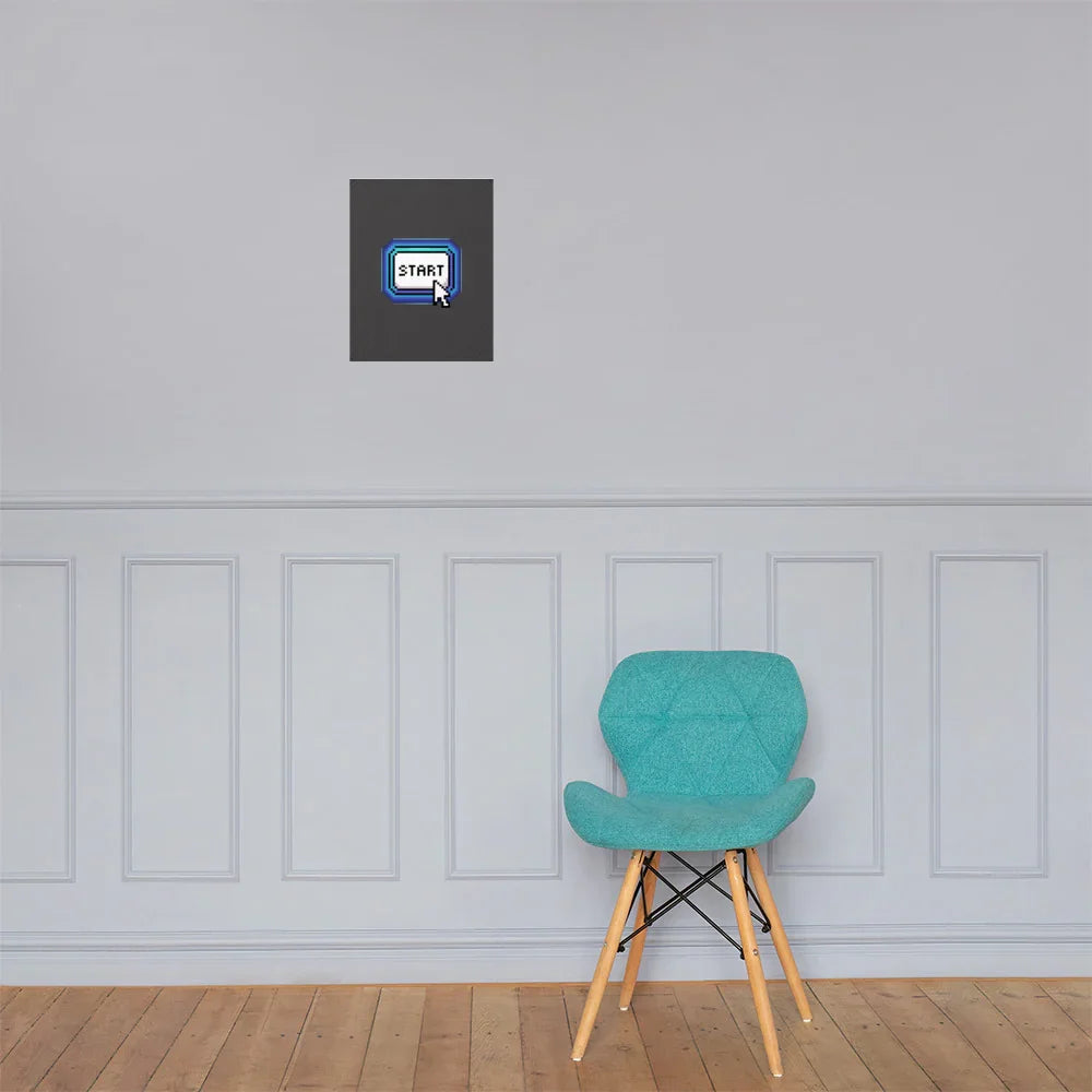 Start Button Pixel Art – Retro Minimal Gaming Design - RaZits