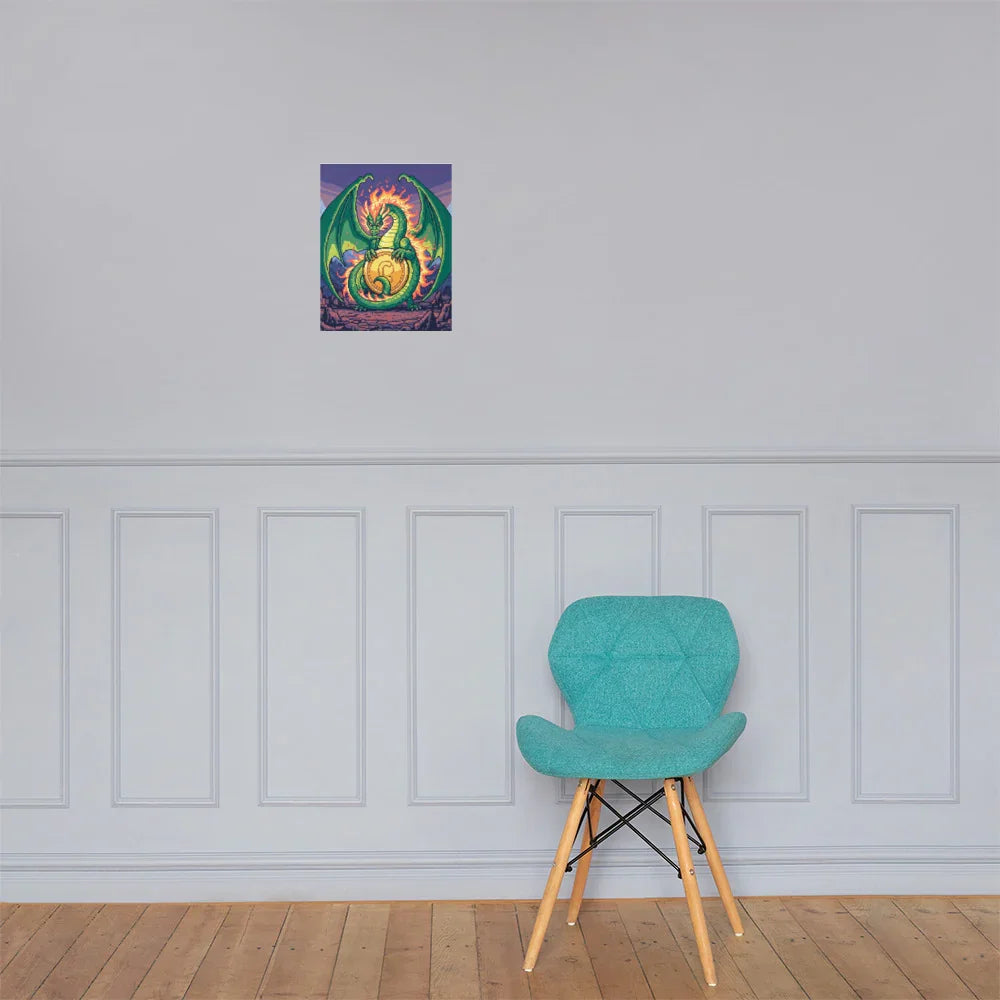 Pixel Dragon Guardian Boss Battle Poster - RaZits