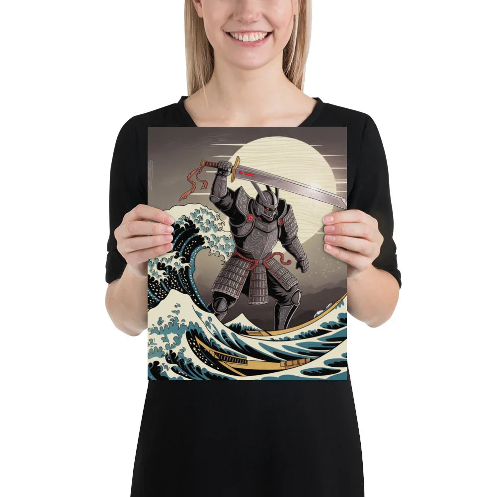 Cyber Samurai Wall Art – Katana Artwork Inspired by Japanese Wave & Mythology - RaZits