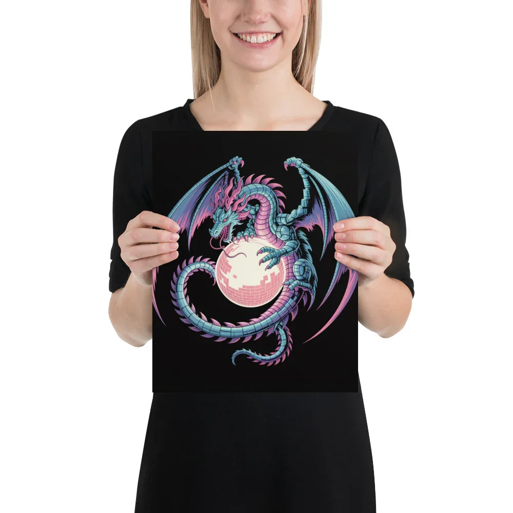 Cyber Dragon – Neon Pixel Fantasy Gaming Poster - RaZits