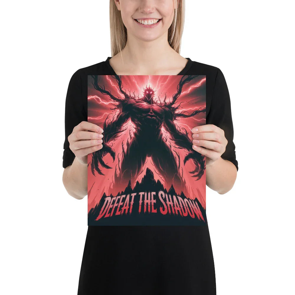Defeat the Shadow Dark Fantasy Boss Battle Poster - RaZits