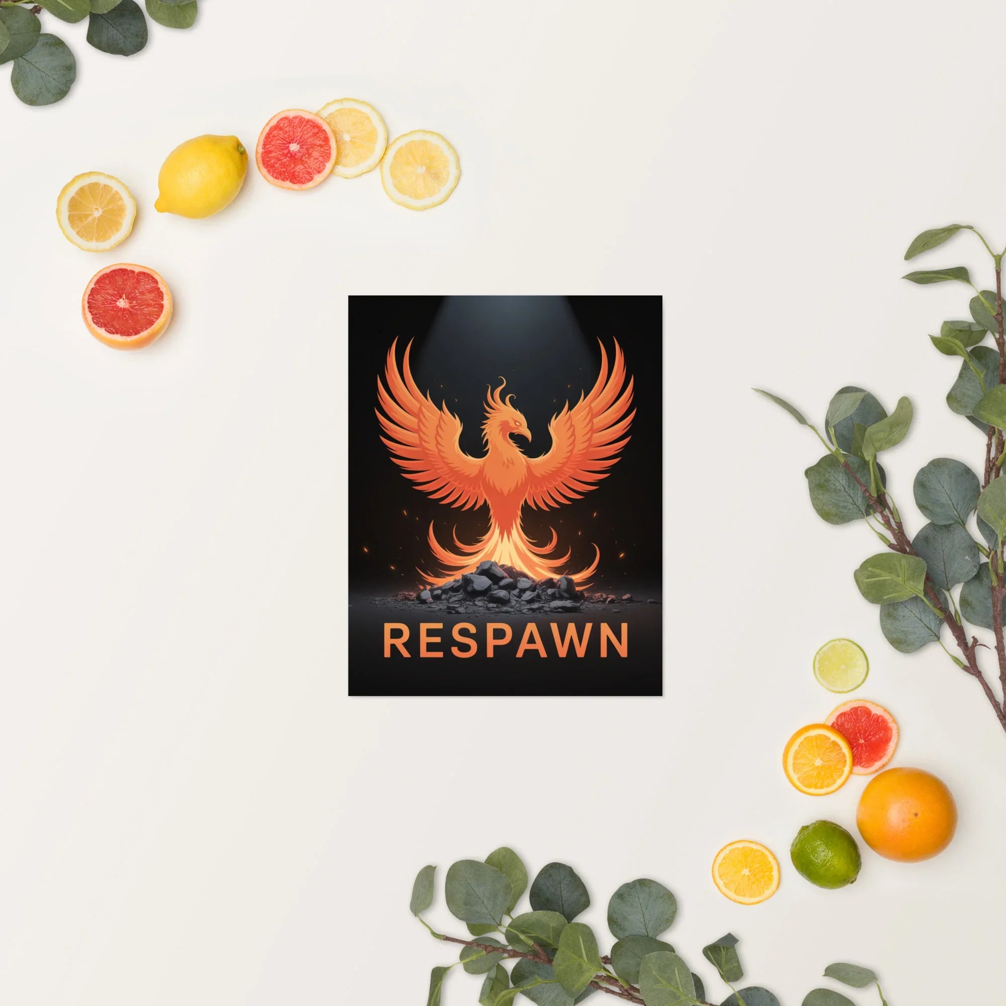 RESPAWN – Phoenix Rebirth Motivational Gaming Poster - RaZits
