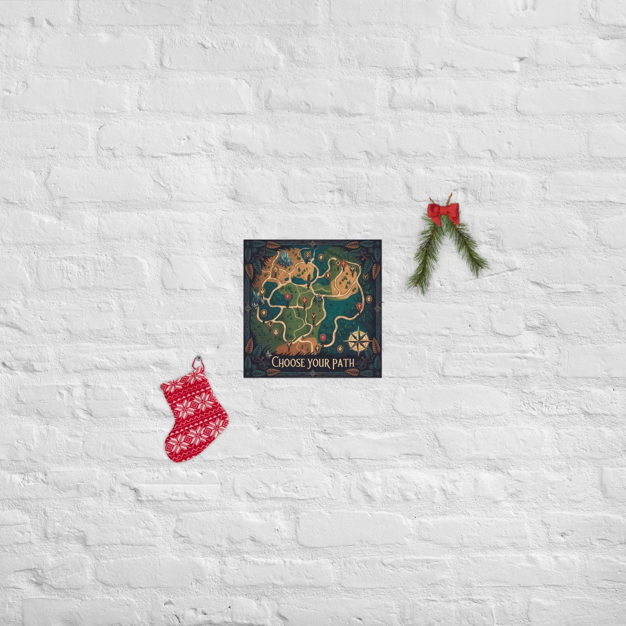 Choose Your Path Poster – Fantasy Quest Map Wall Art - RaZits