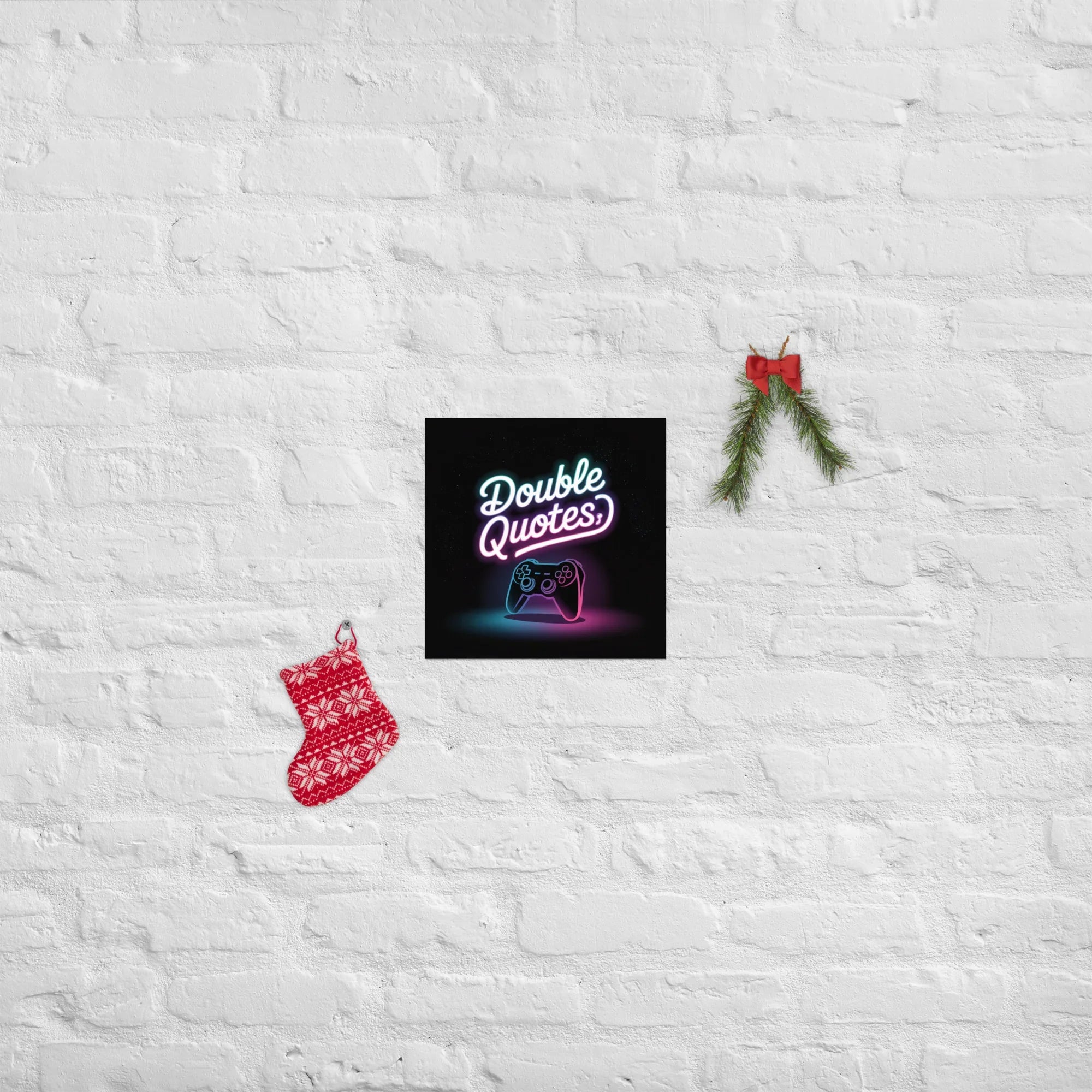 Double Quotes – Neon Gaming Controller Poster - RaZits