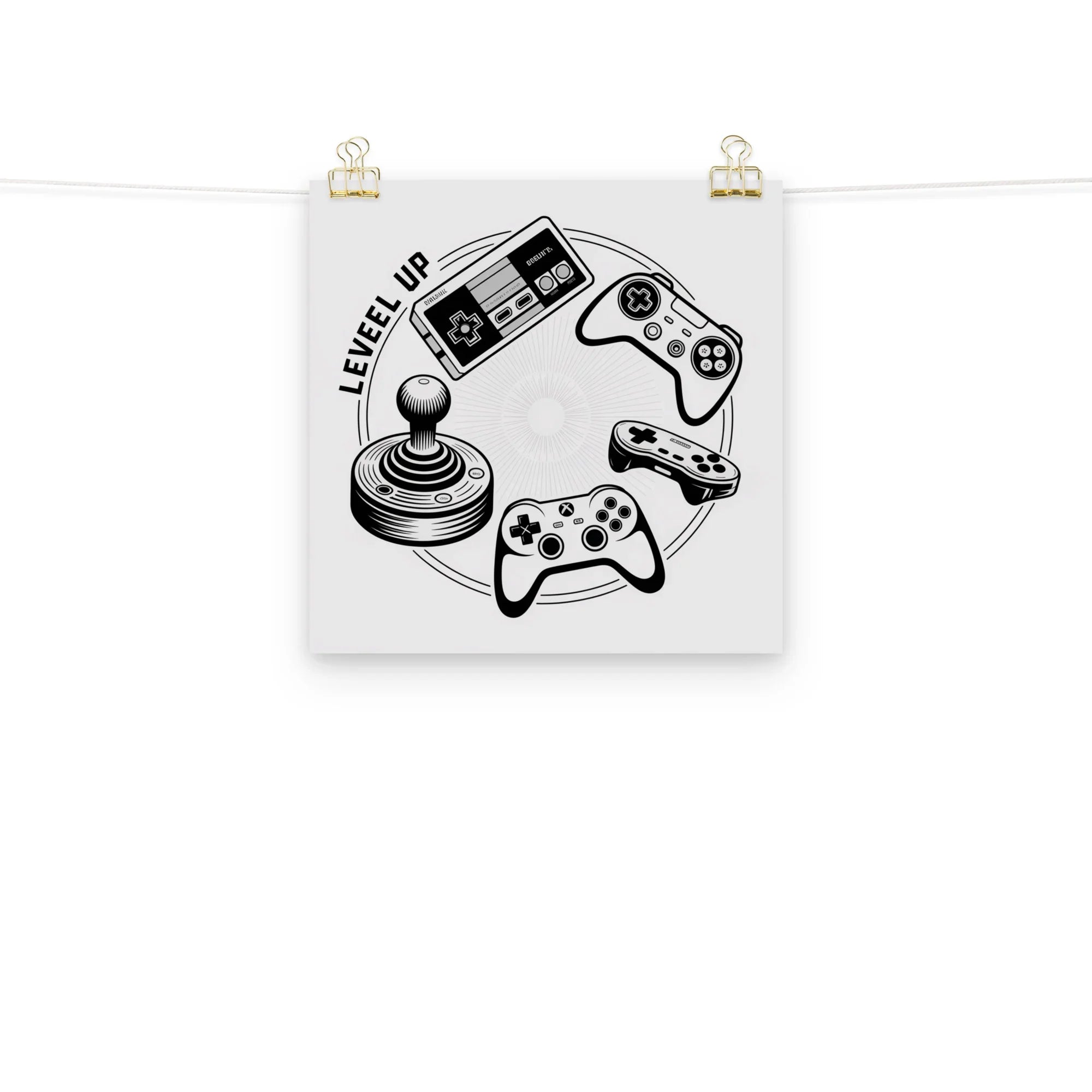 Level Up – Retro Gaming Controller Evolution Wall Art - RaZits