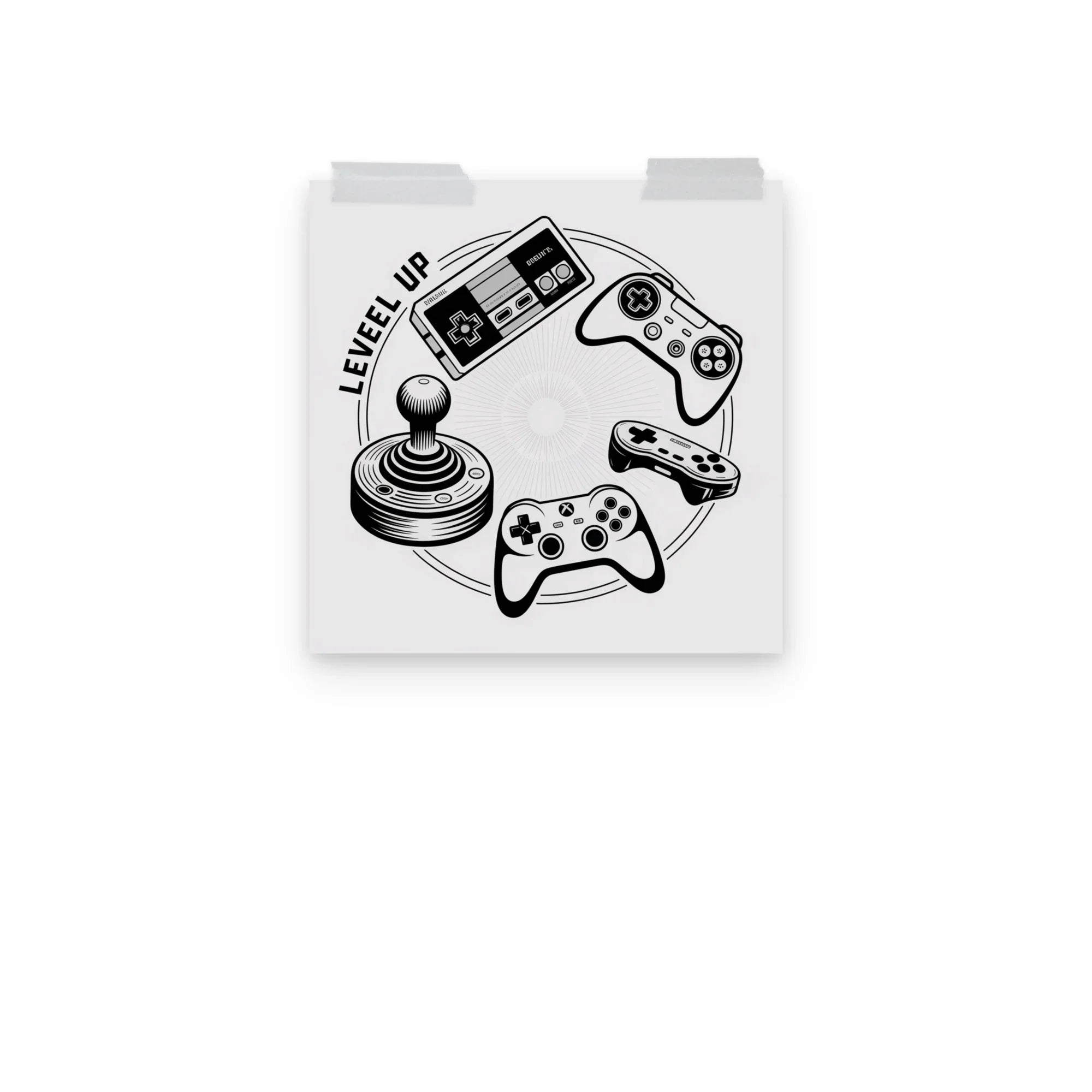 Level Up – Retro Gaming Controller Evolution Wall Art - RaZits