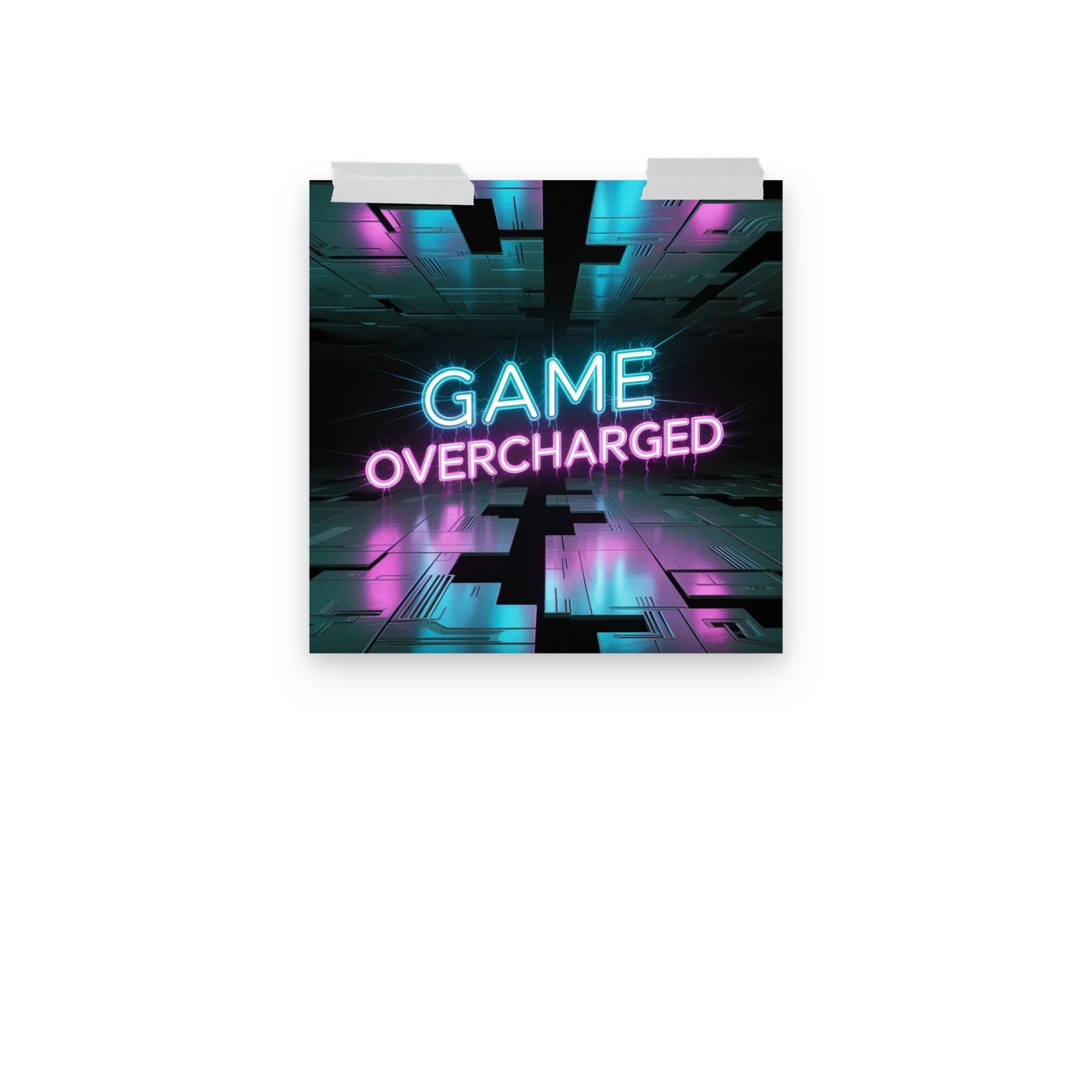 Game Overcharged – Neon Cyberpunk Gamer Art for RGB Esports Rooms - RaZits