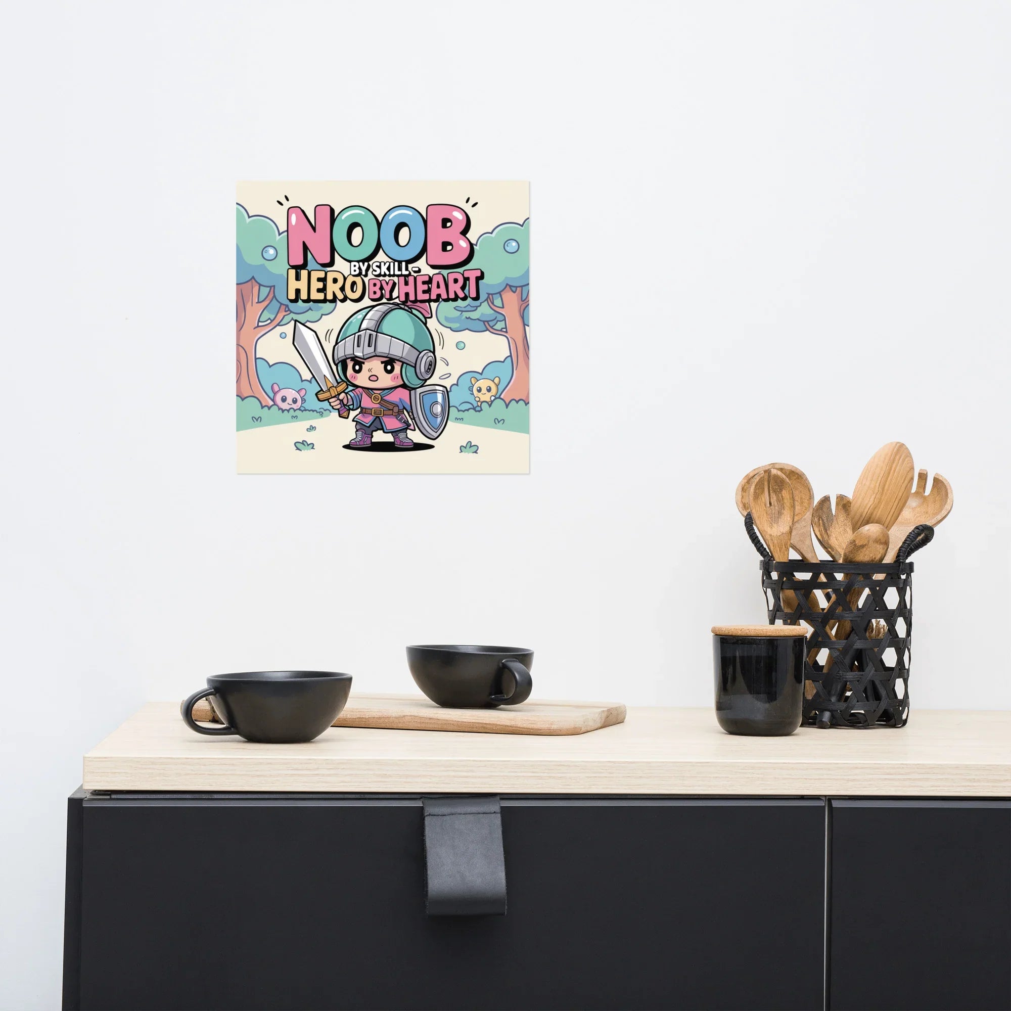 Noob by Skill Poster – Cute Hero Gamer Wall Art - RaZits