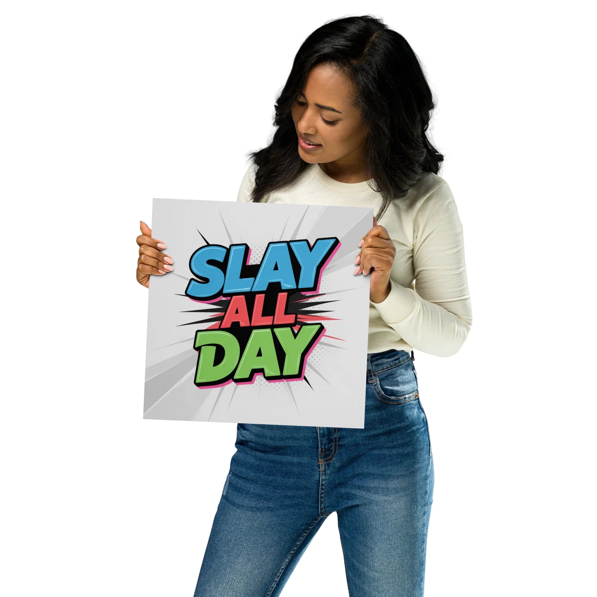 Slay All Day – Bold Comic Style Motivational Wall Art - RaZits