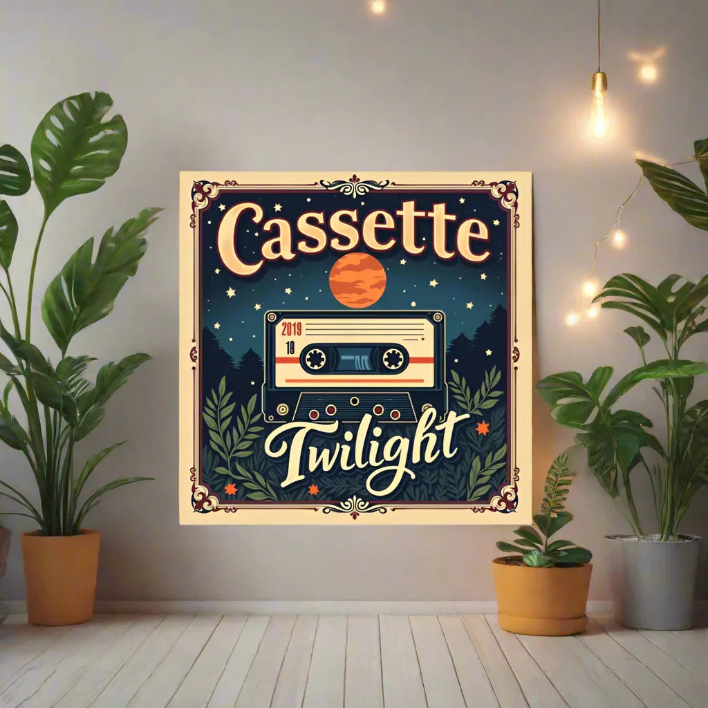 Cassette Twilight Poster – Retro Sunset Tape Aesthetic - RaZits