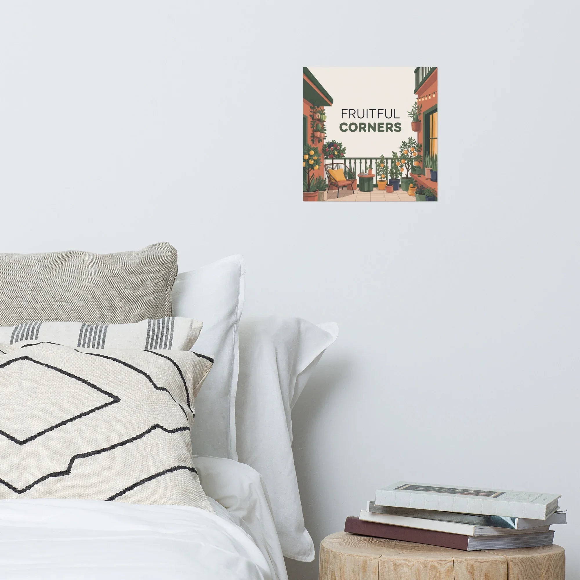 Fruitful Balcony Art Print – Citrus Garden on the Terrace Poster - RaZits