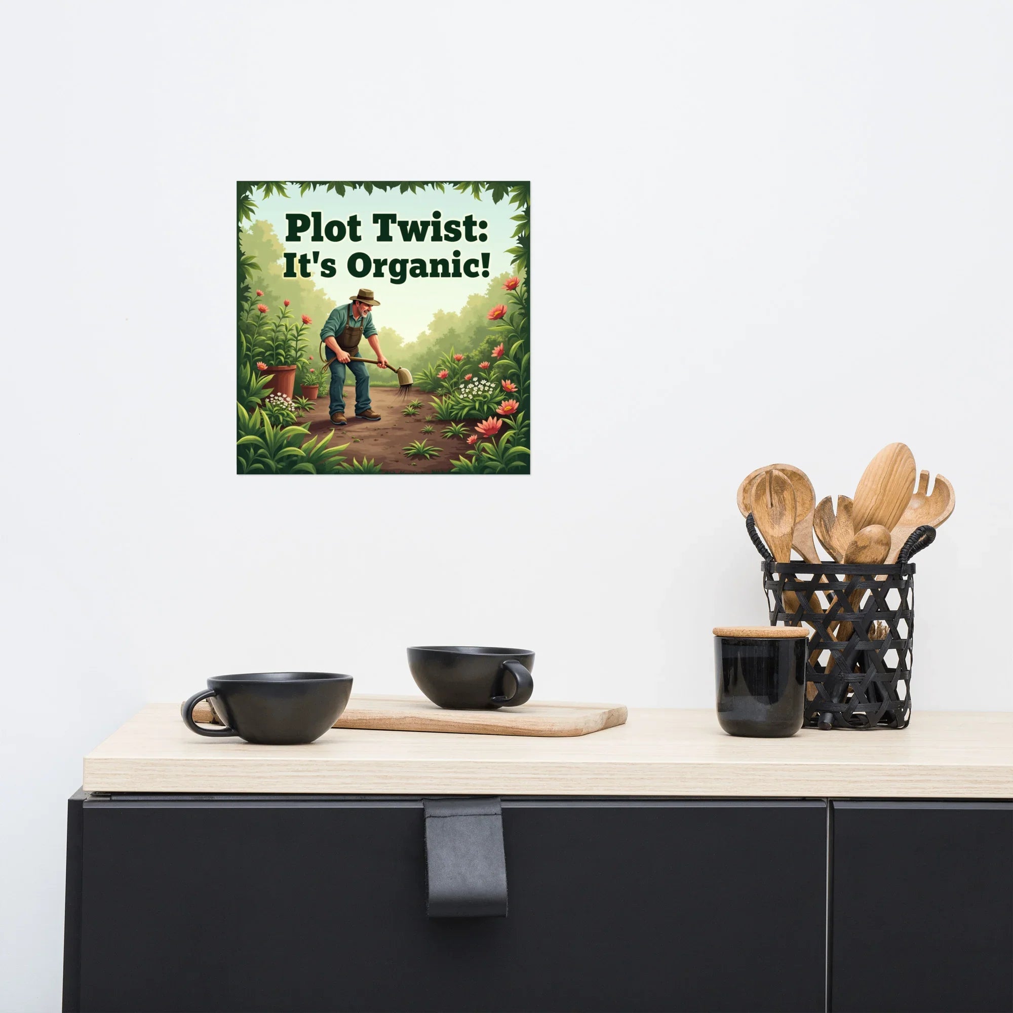 Organic Garden Art Print – Humorous Farmer Floral Poster - RaZits