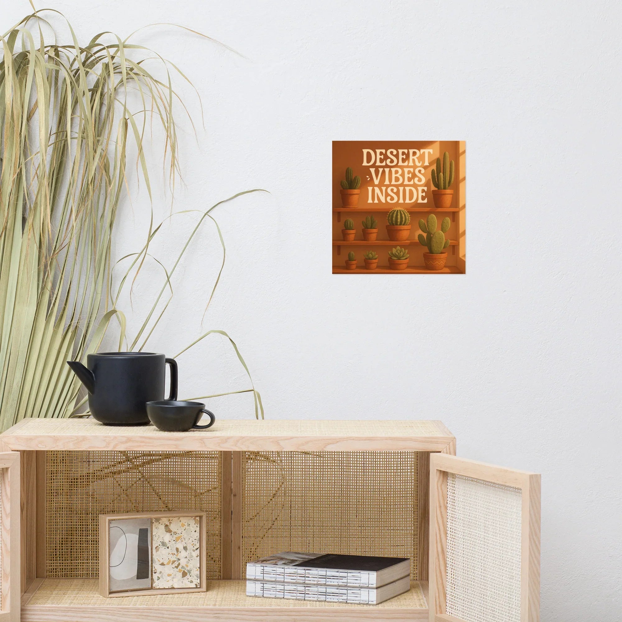 Cactus Shelf Art Print – Desert Vibes Indoor Succulent Illustration - RaZits